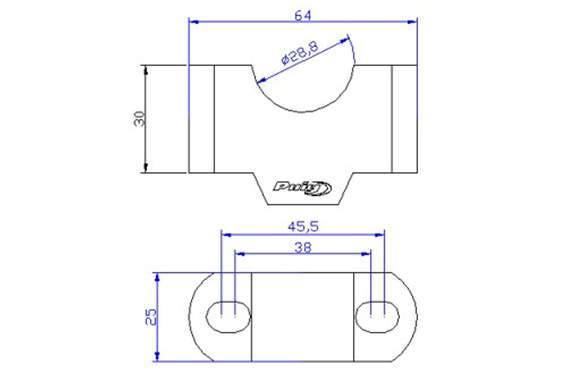 Puig Handlebar Risers - 30mm Rise | Black | Yamaha Tenere 700 2023>Current-Handlebars-Pyramid Motorcycle Accessories