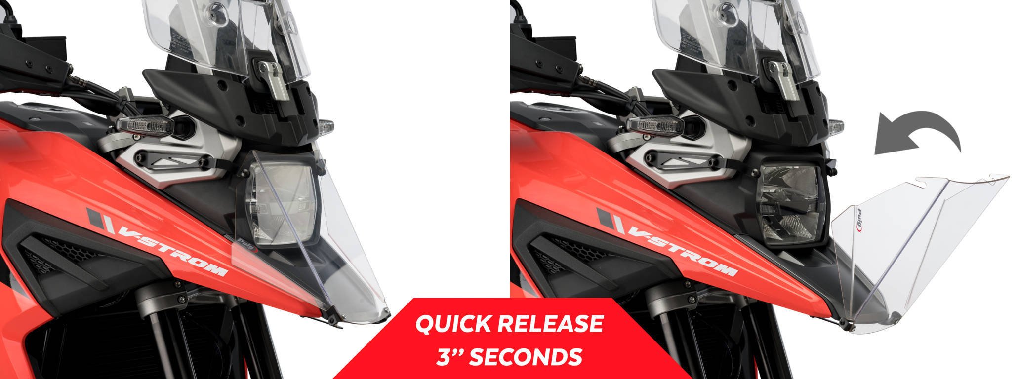 Puig Headlight Guard | Clear | Suzuki V-Strom 1050XT 2020>Current-Headlight Protection-Pyramid Motorcycle Accessories