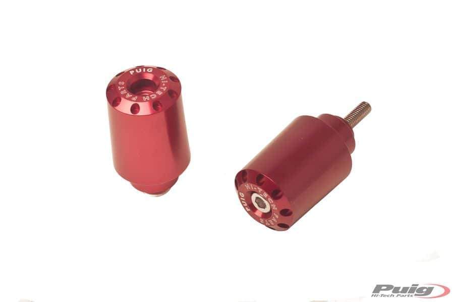 Puig Hi-Tech Long Bar Ends | Red Anodized Aluminium | Suzuki V-Strom 650 2004>Current-M8496R-Bar Ends-Pyramid Motorcycle Accessories