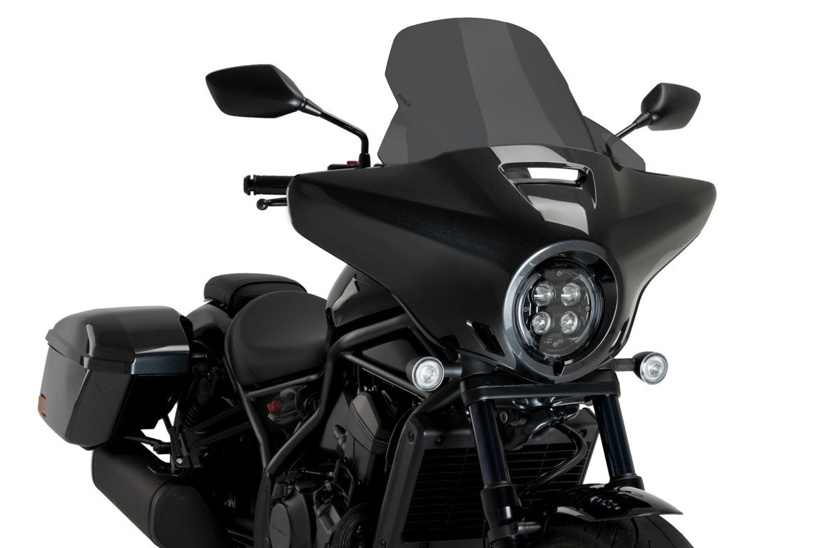 Puig High-Road Screen for OEM Fairing | Dark Smoke | Honda CMX1100T Rebel 2023>Current-Screens-Pyramid Motorcycle Accessories