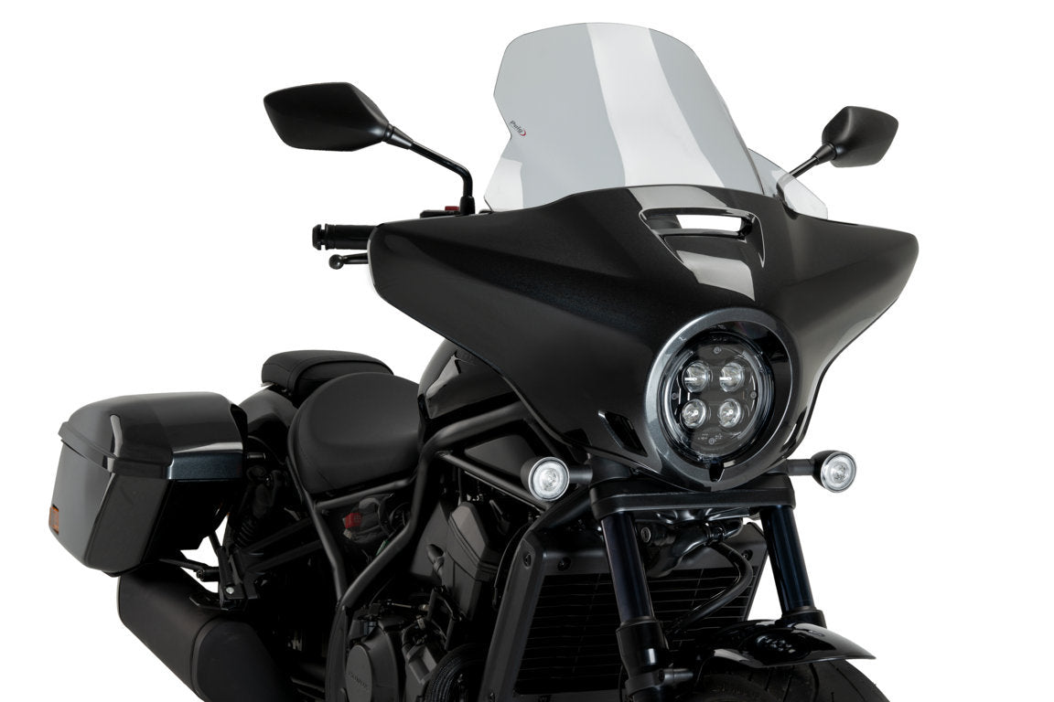 Puig High-Road Screen for OEM Fairing | Light Smoke | Honda CMX1100T Rebel 2023>Current-Screens-Pyramid Motorcycle Accessories