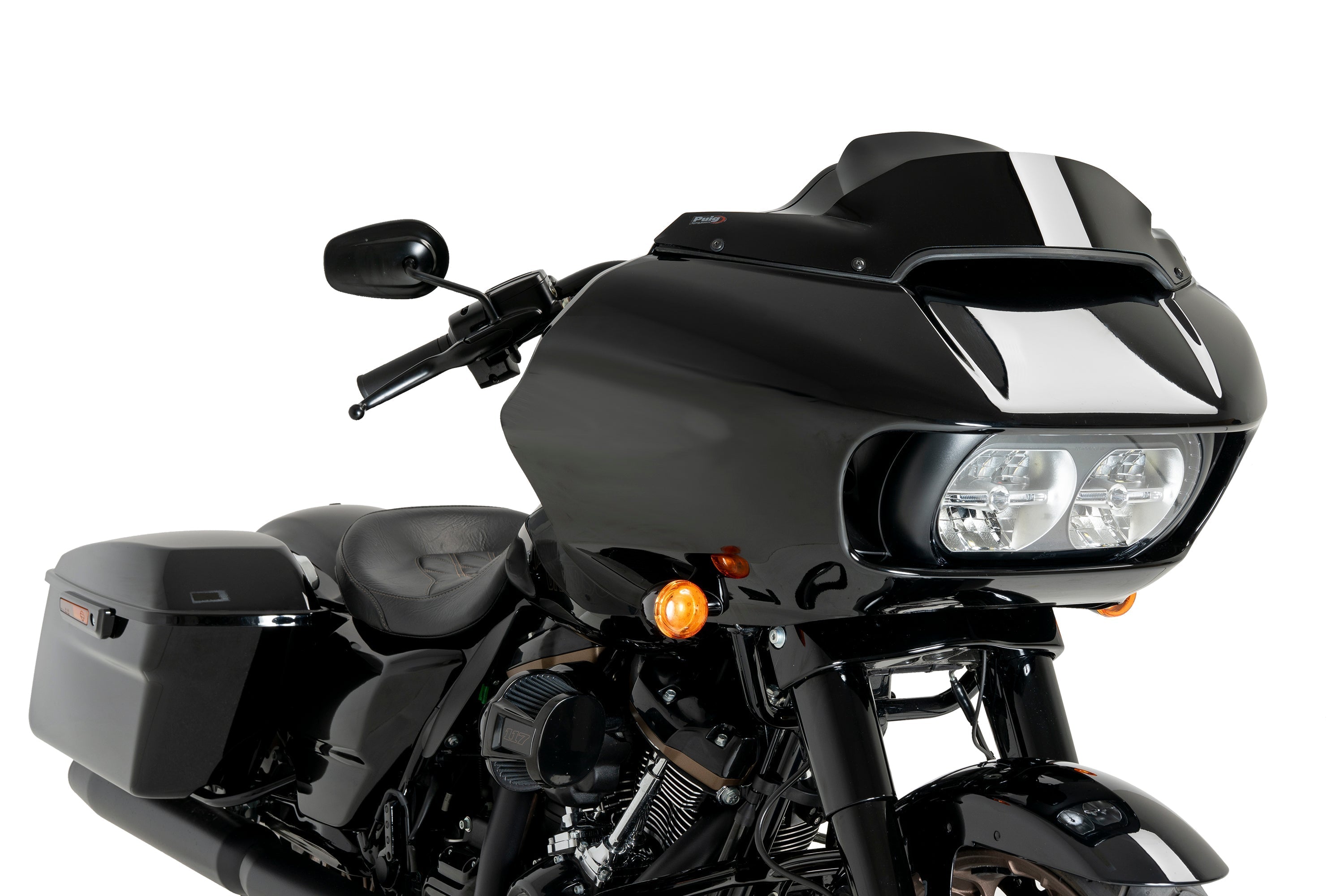 Puig High-Road Sport Screen for OEM Fairing | Gloss Black (Opaque) | Harley Davidson Road Glide (FLTRX) 2015>2023 -  Shop name
