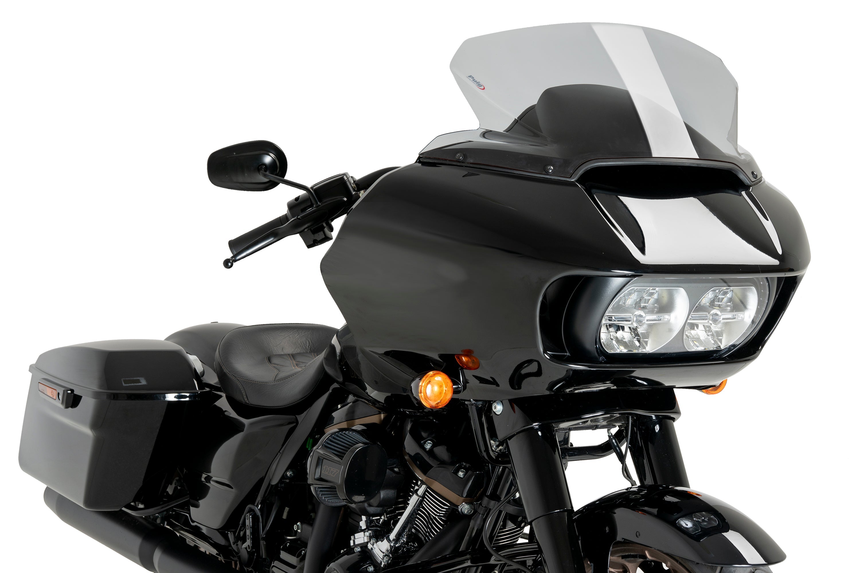 Puig High-Road Touring Screen for OEM Fairing | Light Smoke | Harley Davidson Road Glide (FLTRX) 2015>2023-Screens-Pyramid Motorcycle Accessories