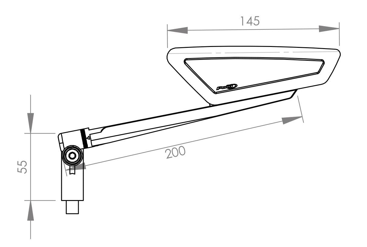 Puig Hypernaked Mirror Left - M10 Fitment | Aluminium-Mirrors-Pyramid Motorcycle Accessories