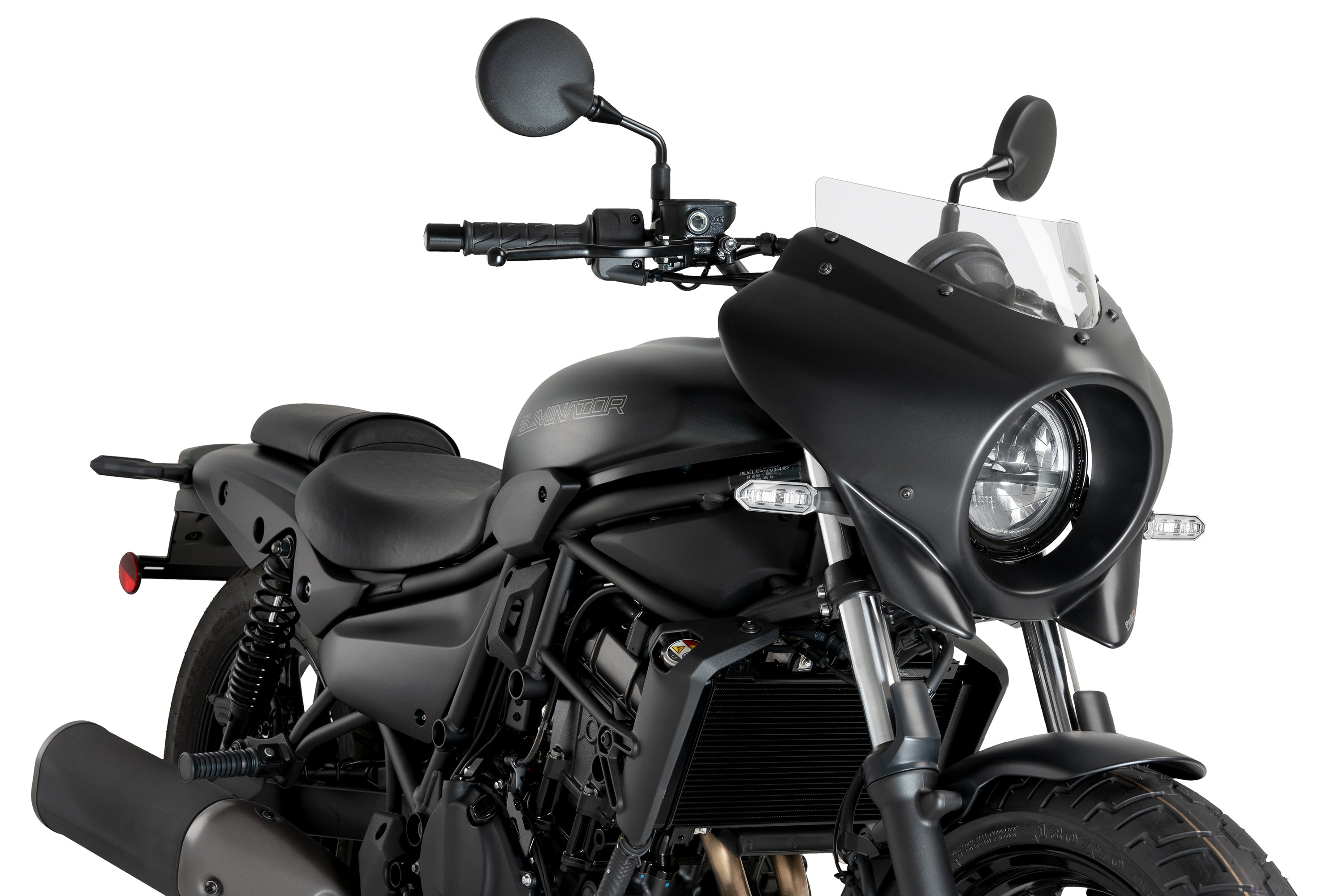 Puig Mirage Sport Screen | Gloss Black/Clear | Kawasaki Eliminator 500 2024>Current -  Shop name