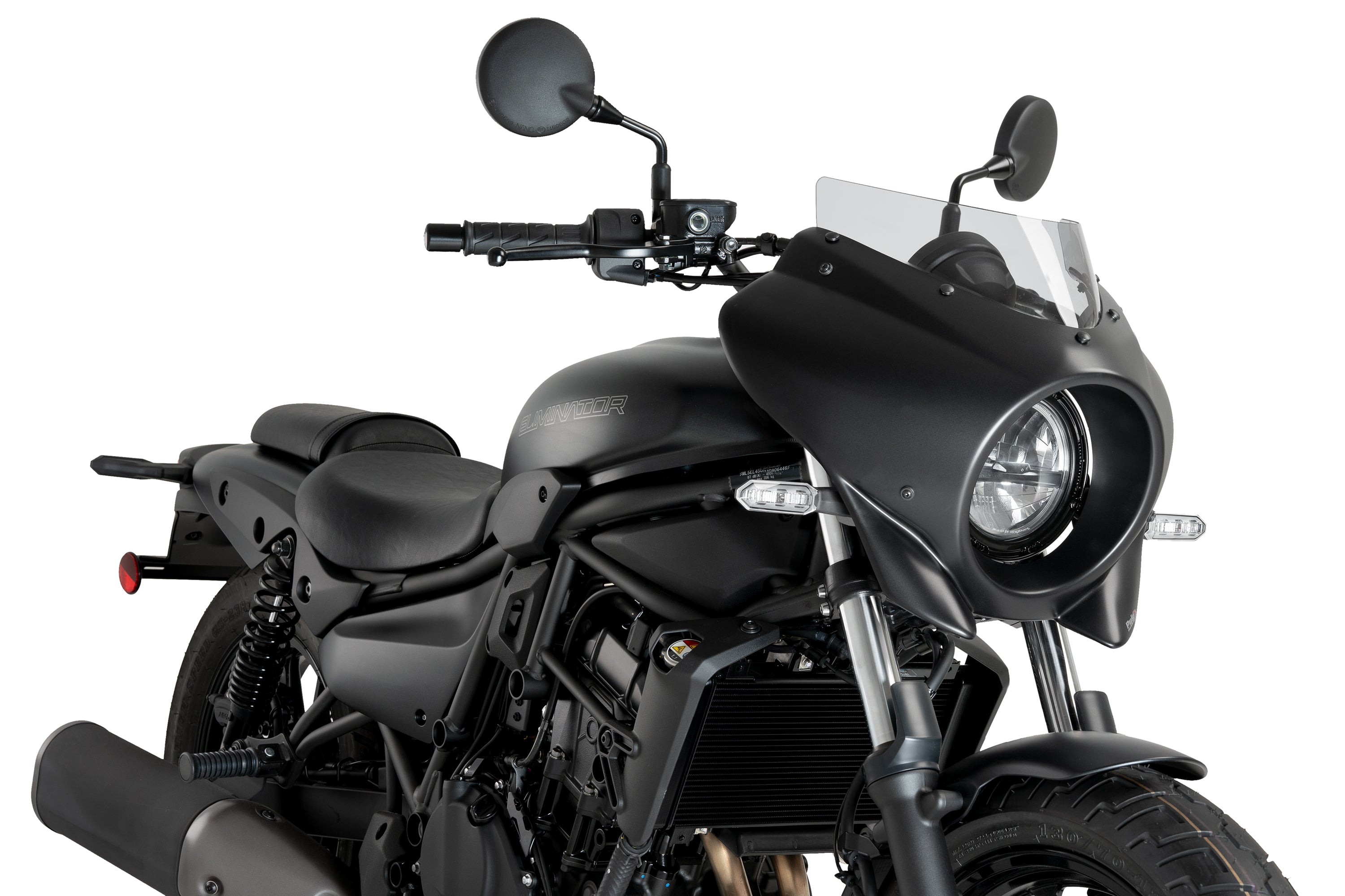 Puig Mirage Sport Screen | Gloss Black/Light Smoke | Kawasaki Eliminator 500 2024>Current -  Shop name