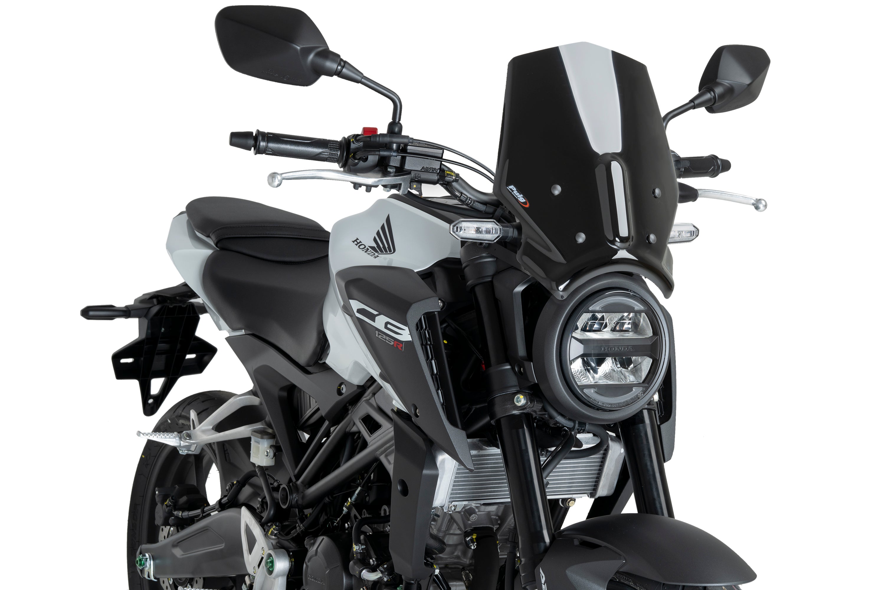 Puig Neo Sports Screen | Black (Opaque) | Honda CB125R/CB300R 2024>Current-Screens-Pyramid Motorcycle Accessories