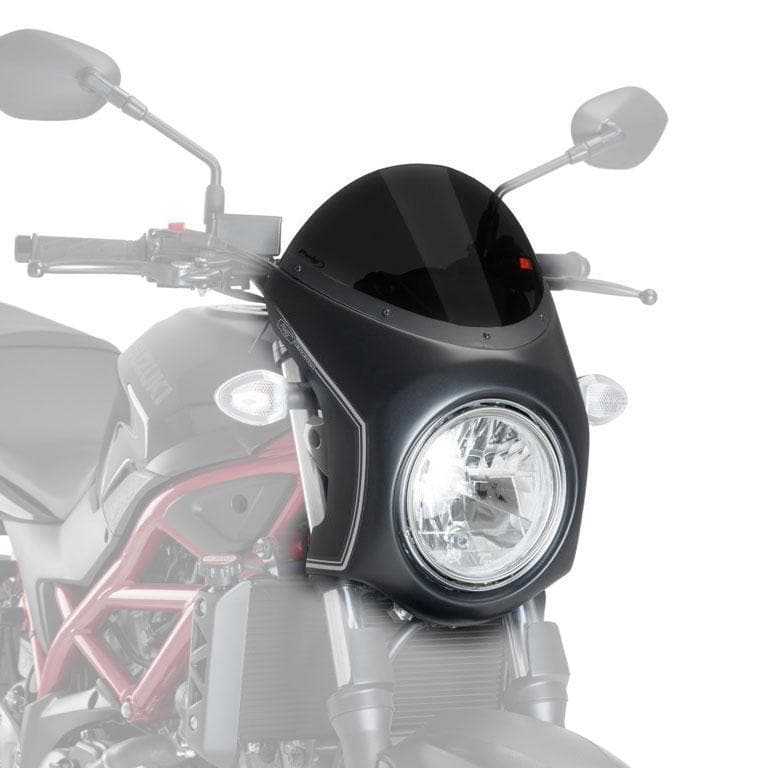 Puig Nose Fairing | Matte Black with Black (Opaque) Screen | Suzuki SV650 2016>Current-Screens-Pyramid Motorcycle Accessories