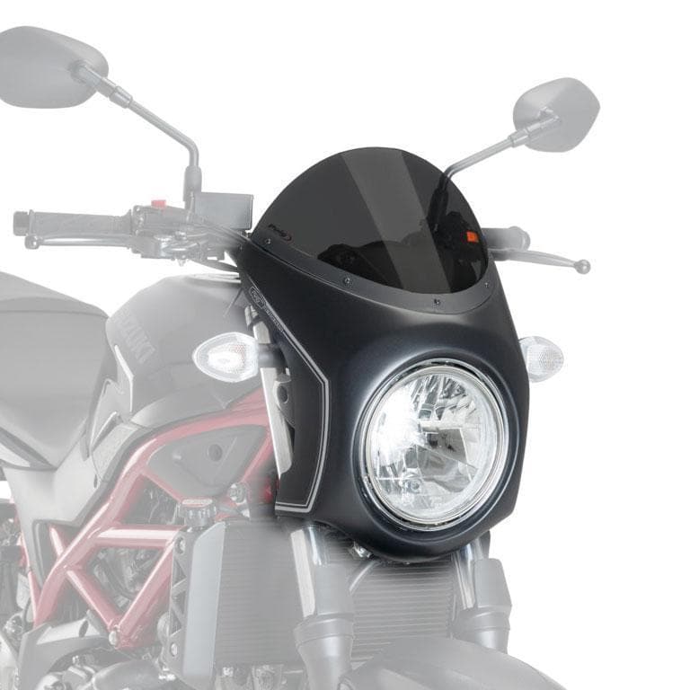 Puig Nose Fairing | Matte Black with Dark Smoke Screen | Suzuki SV650 2016>Current-M3169F-Screens-Pyramid Motorcycle Accessories