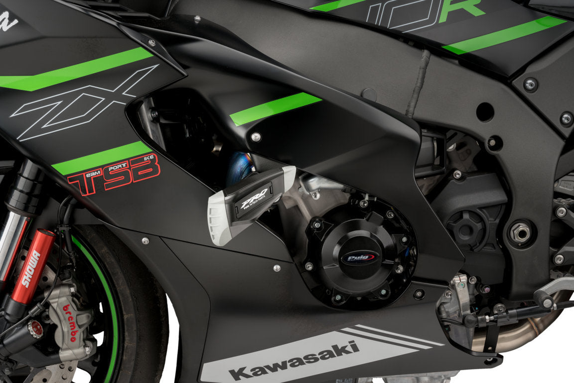 Puig Pro 2.0 Frame Sliders | Black | Kawasaki ZX-10R 2011>Current-M21428N-Crash Protection-Pyramid Motorcycle Accessories