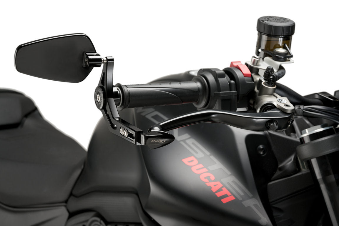 Puig Pro Brake Lever Protector with Mirror | Black -  Shop name