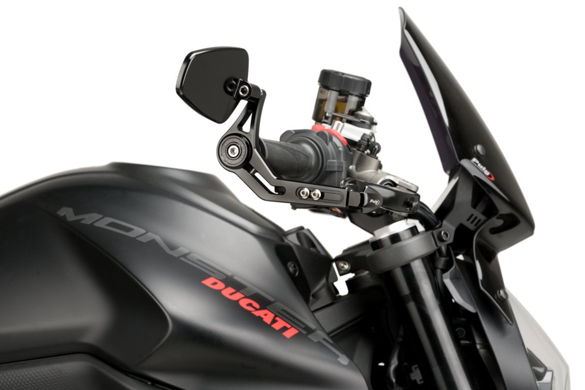 Puig Pro Brake Lever Protector with Mirror | Black -  Shop name