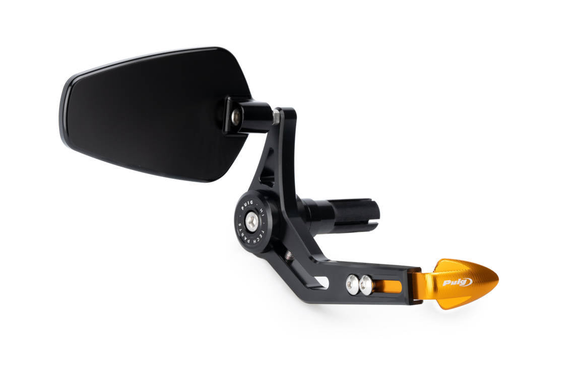 Puig Pro Brake Lever Protector with Mirror | Black/Gold -  Shop name