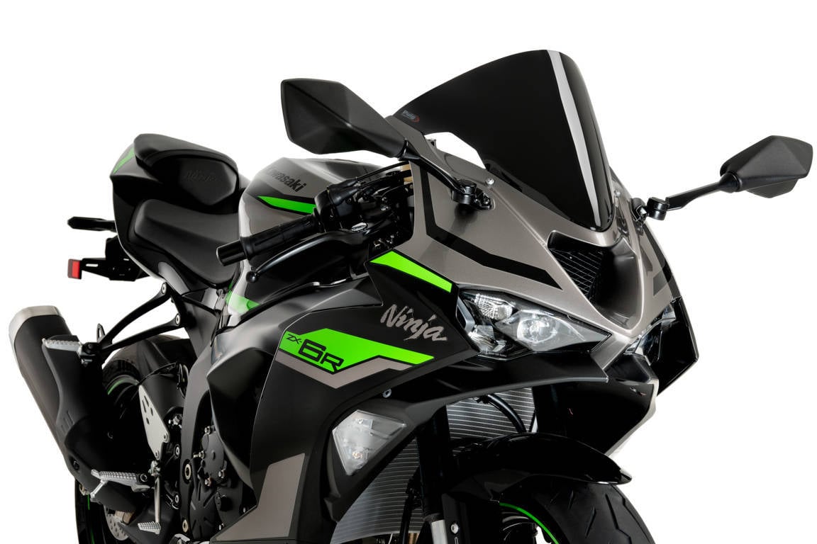 Puig R-Racer Screen | Black (Opaque) | Kawasaki ZX-6R Ninja 2024>Current-M21832N-Screens-Pyramid Motorcycle Accessories
