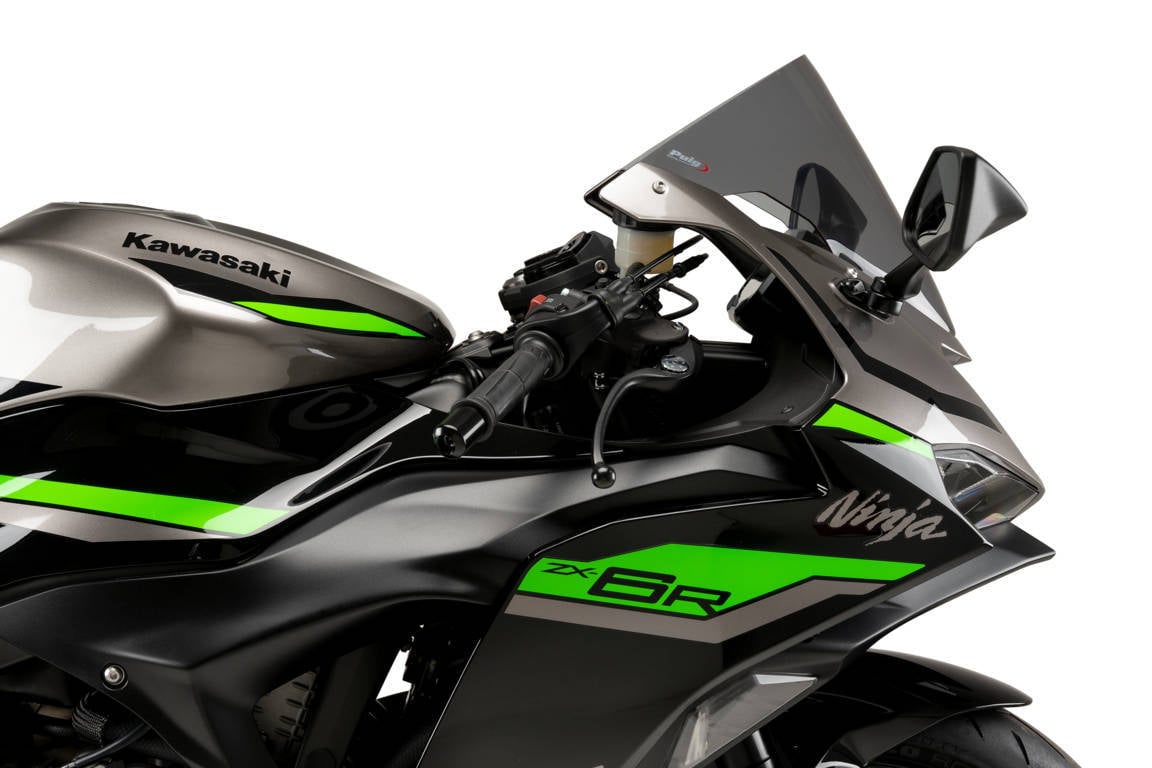 Puig R-Racer Screen | Light Smoke | Kawasaki ZX-6R Ninja 2024>Current-M21832H-Screens-Pyramid Motorcycle Accessories