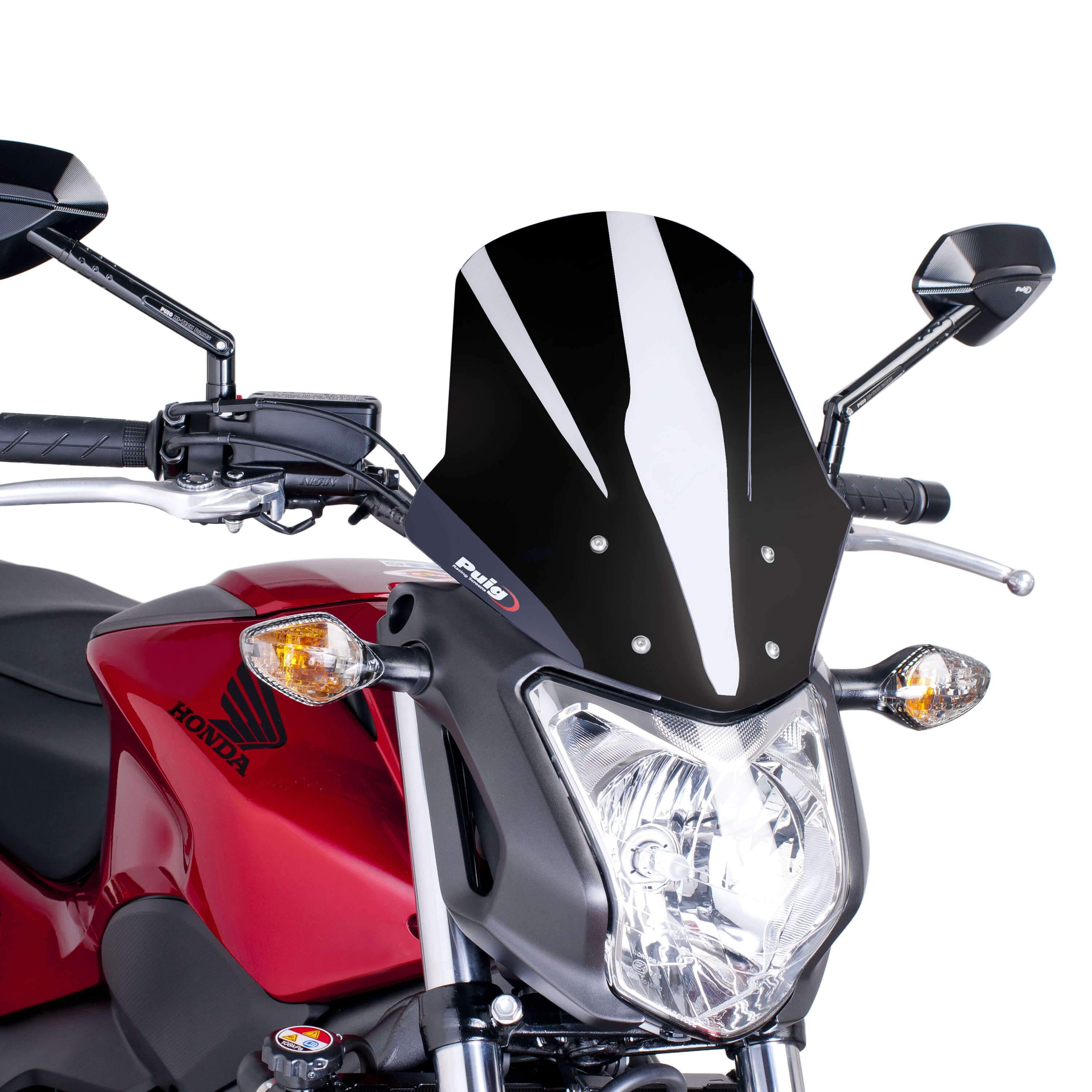 Puig Racing Screen | Black (Opaque) | Honda NC 750 S 2014>2020-M5991N-Screens-Pyramid Motorcycle Accessories