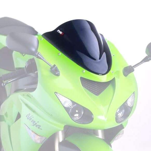 Puig Racing Screen | Black (Opaque) | Kawasaki Ninja ZX-6R 2005>2008-Screens-Pyramid Motorcycle Accessories