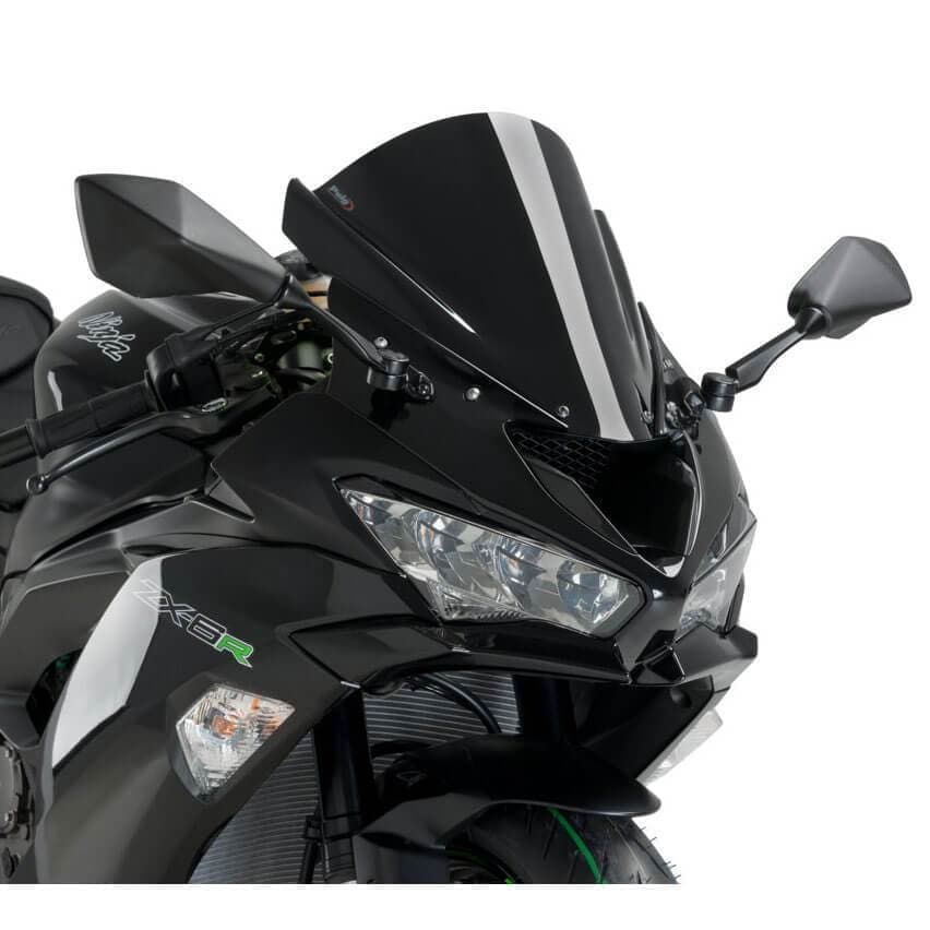 Puig Racing Screen | Black (Opaque) | Kawasaki ZX6-R 636 2013>2017-M3177N-Screens-Pyramid Motorcycle Accessories