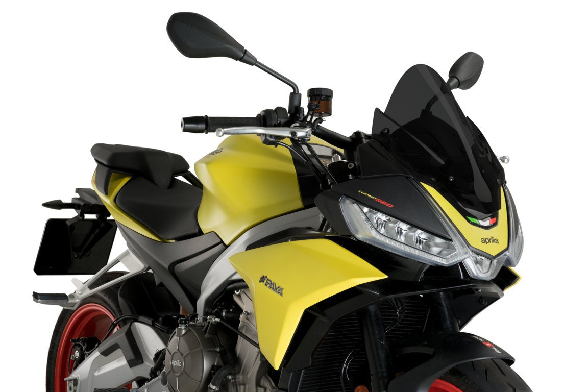 Puig Racing Screen | Dark Smoke | Aprilia Tuono 660 incl. Factory 2021>Current -   Pyramid Motorcycle Accessories