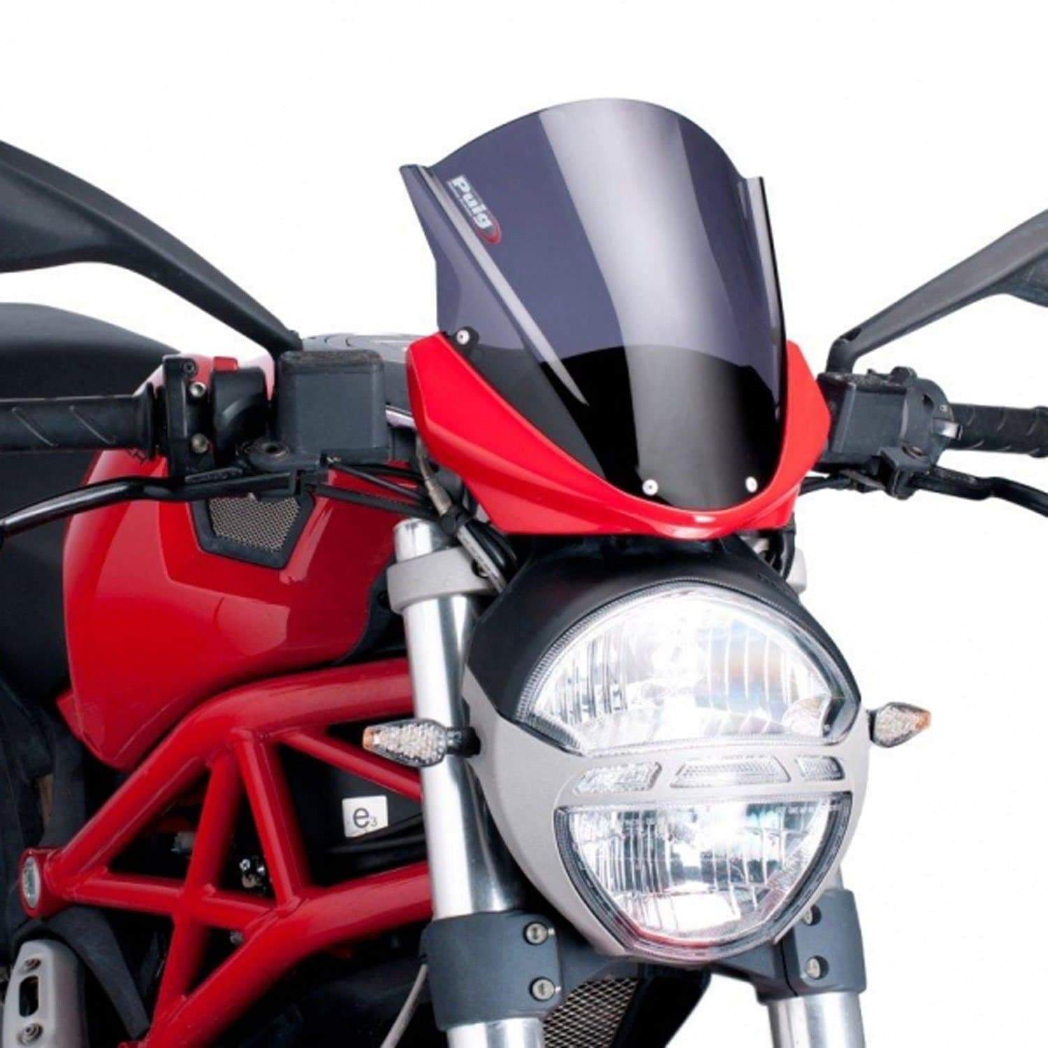 Puig Racing Screen | Dark Smoke | Ducati Monster 796 2010>2016-Screens-Pyramid Motorcycle Accessories