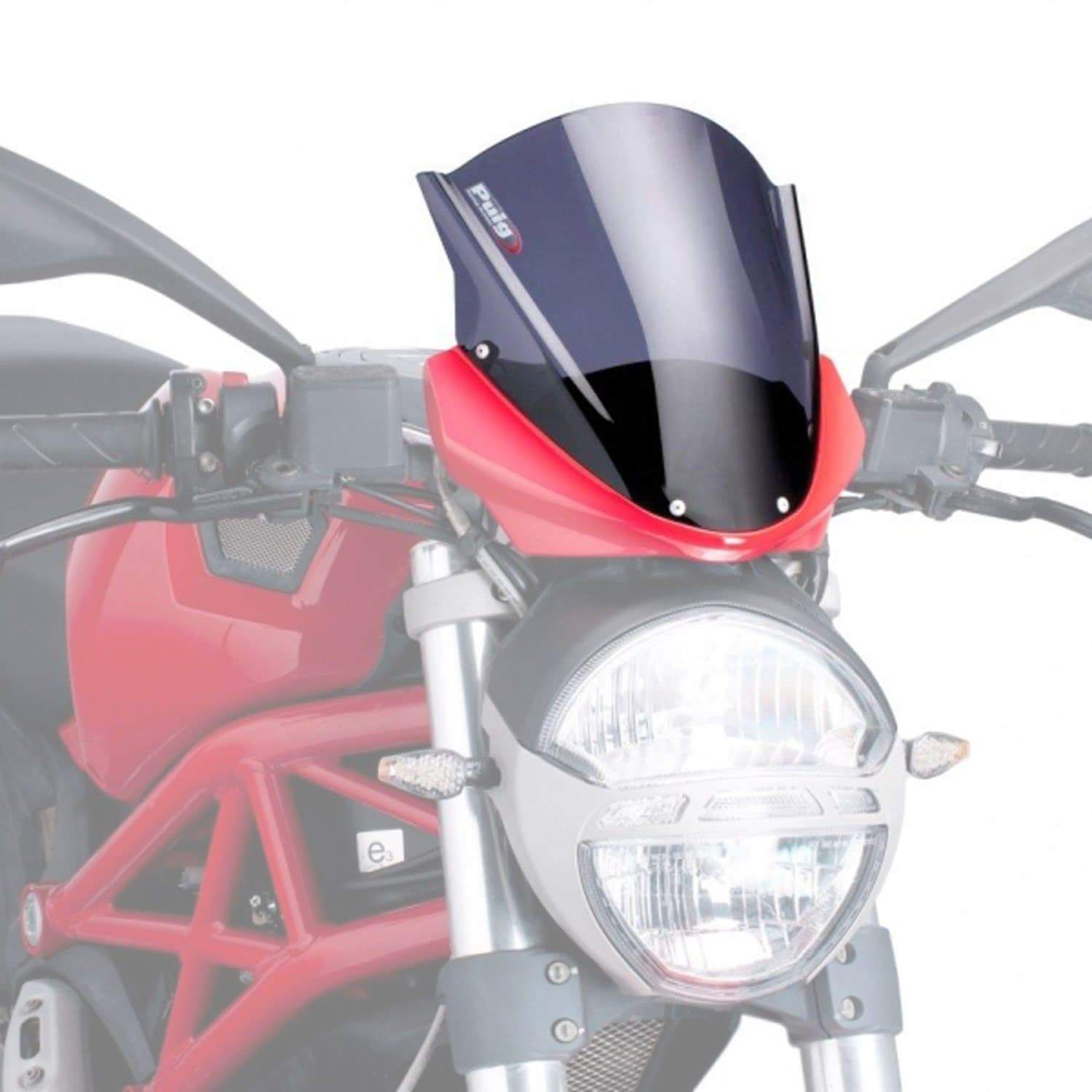 Puig Racing Screen | Dark Smoke | Ducati Monster 796 2010>2016-Screens-Pyramid Motorcycle Accessories
