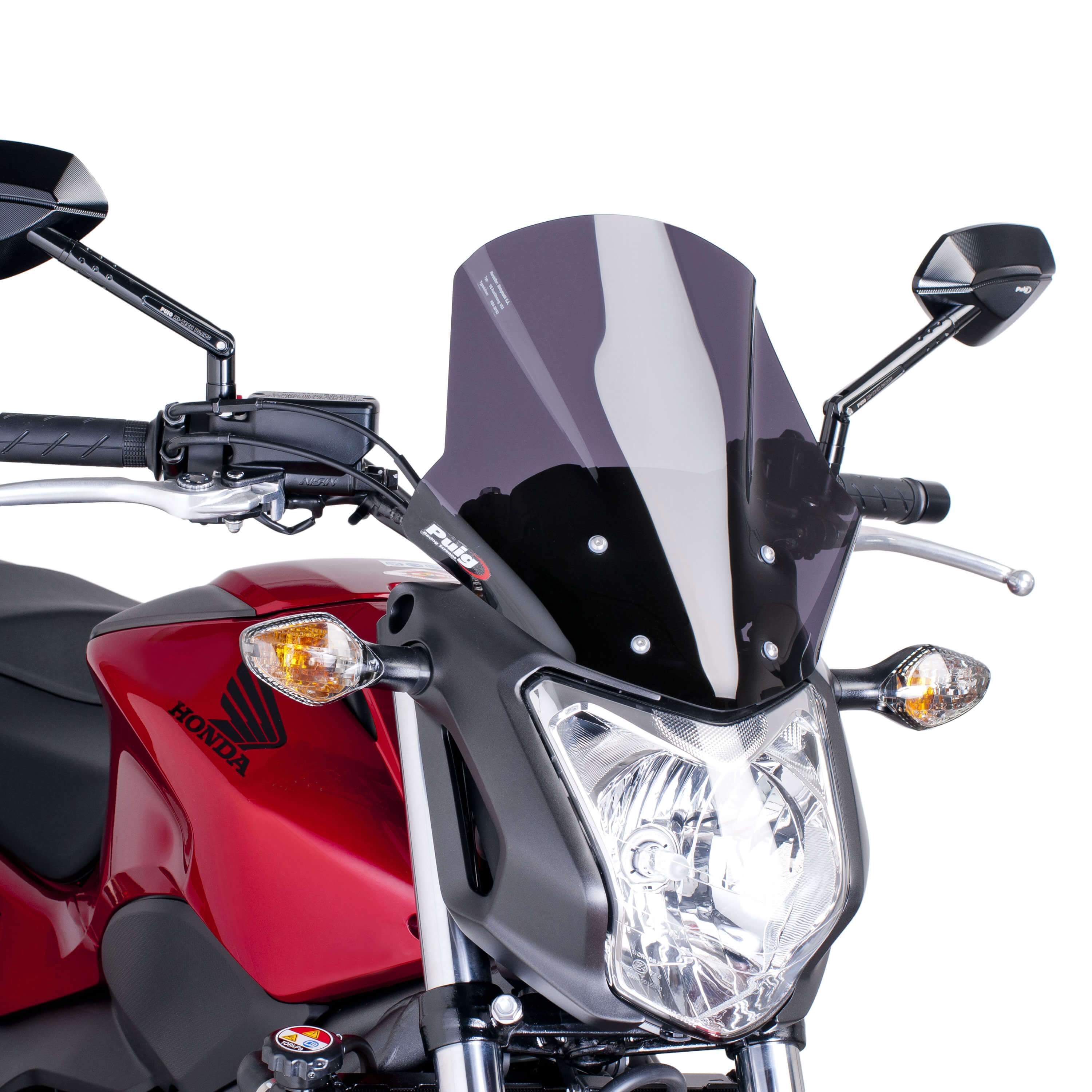 Puig Racing Screen | Dark Smoke | Honda NC 750 S 2014>2020-Screens-Pyramid Motorcycle Accessories
