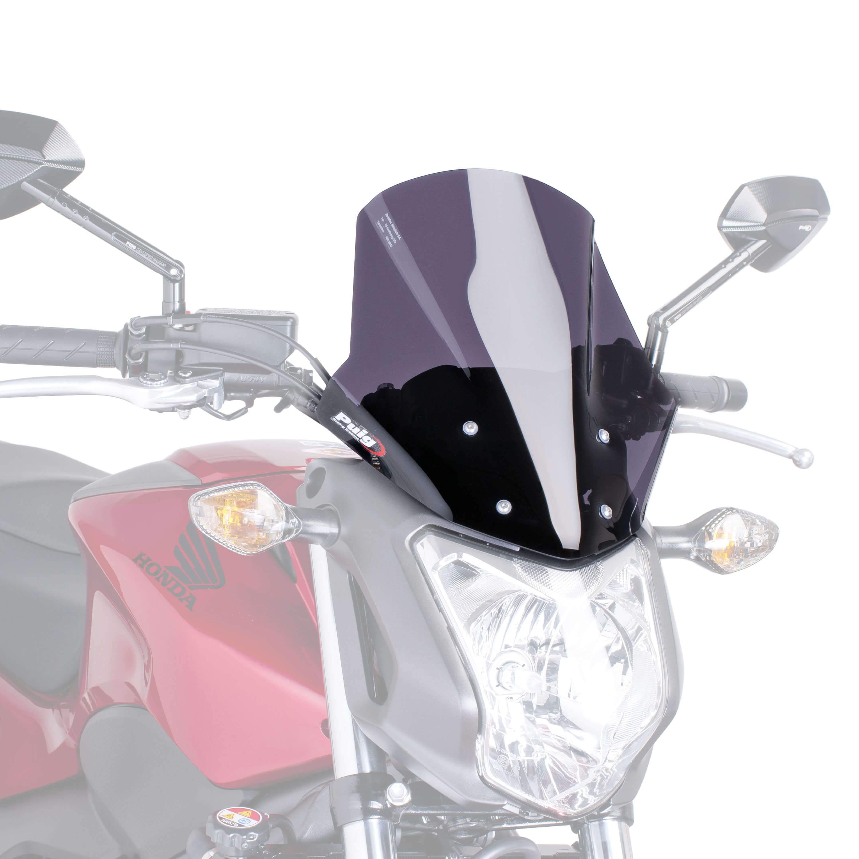 Puig Racing Screen | Dark Smoke | Honda NC 750 S 2014>2020-Screens-Pyramid Motorcycle Accessories