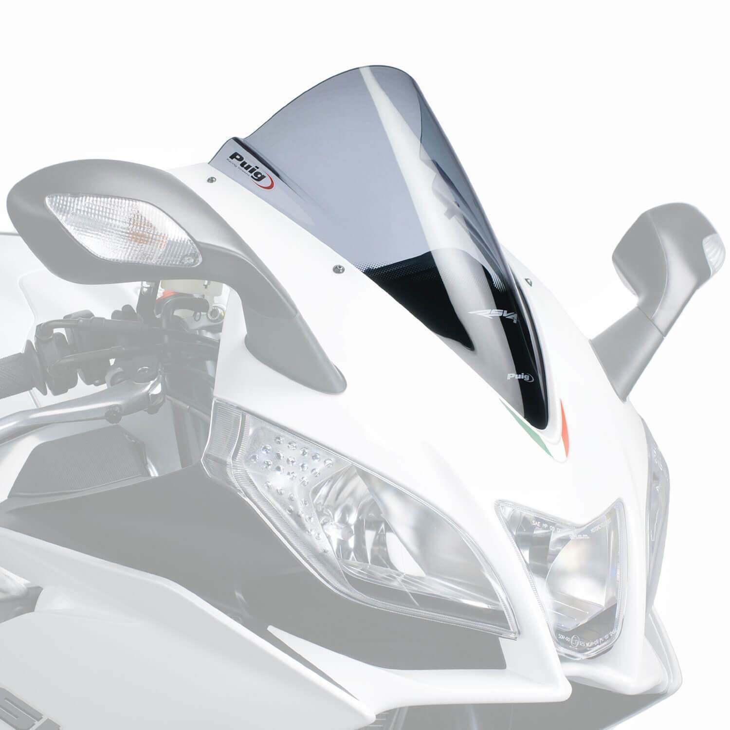 Puig Racing Screen | Light Smoke | Aprilia RSV4 Factory 2009>2014-Screens-Pyramid Motorcycle Accessories