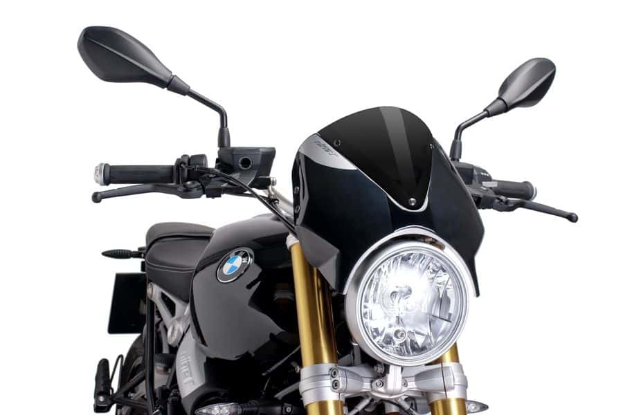 Puig Retrovision Nose Fairing | Black with Black (Opaque) Screen | BMW R nineT 2014>2020 -  Shop name
