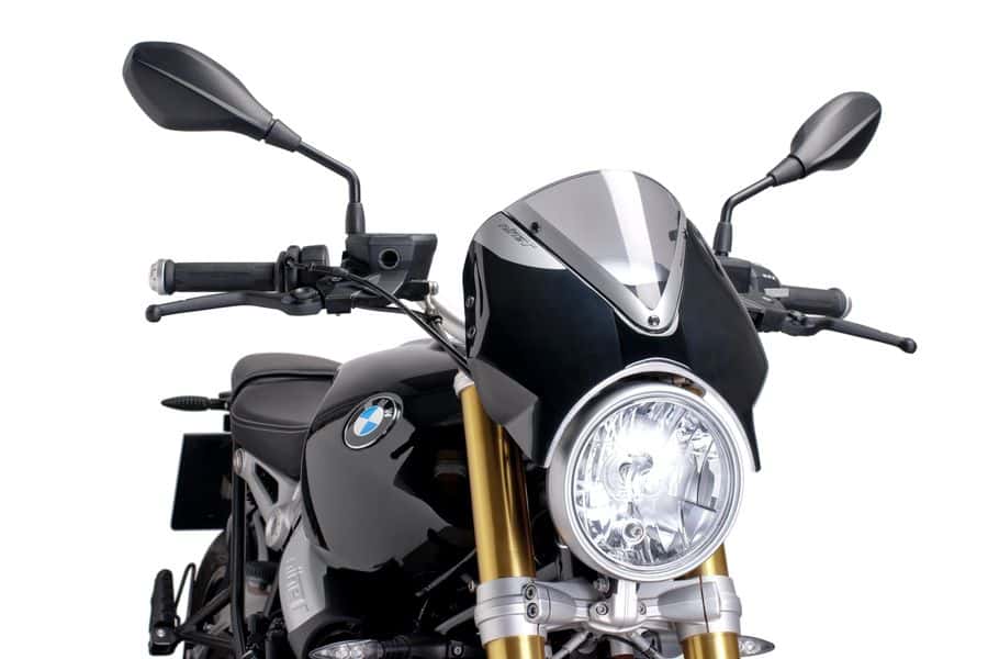 Puig Retrovision Nose Fairing | Black with Light Smoke Screen | BMW R nineT Pure 2017>2020 -  Shop name