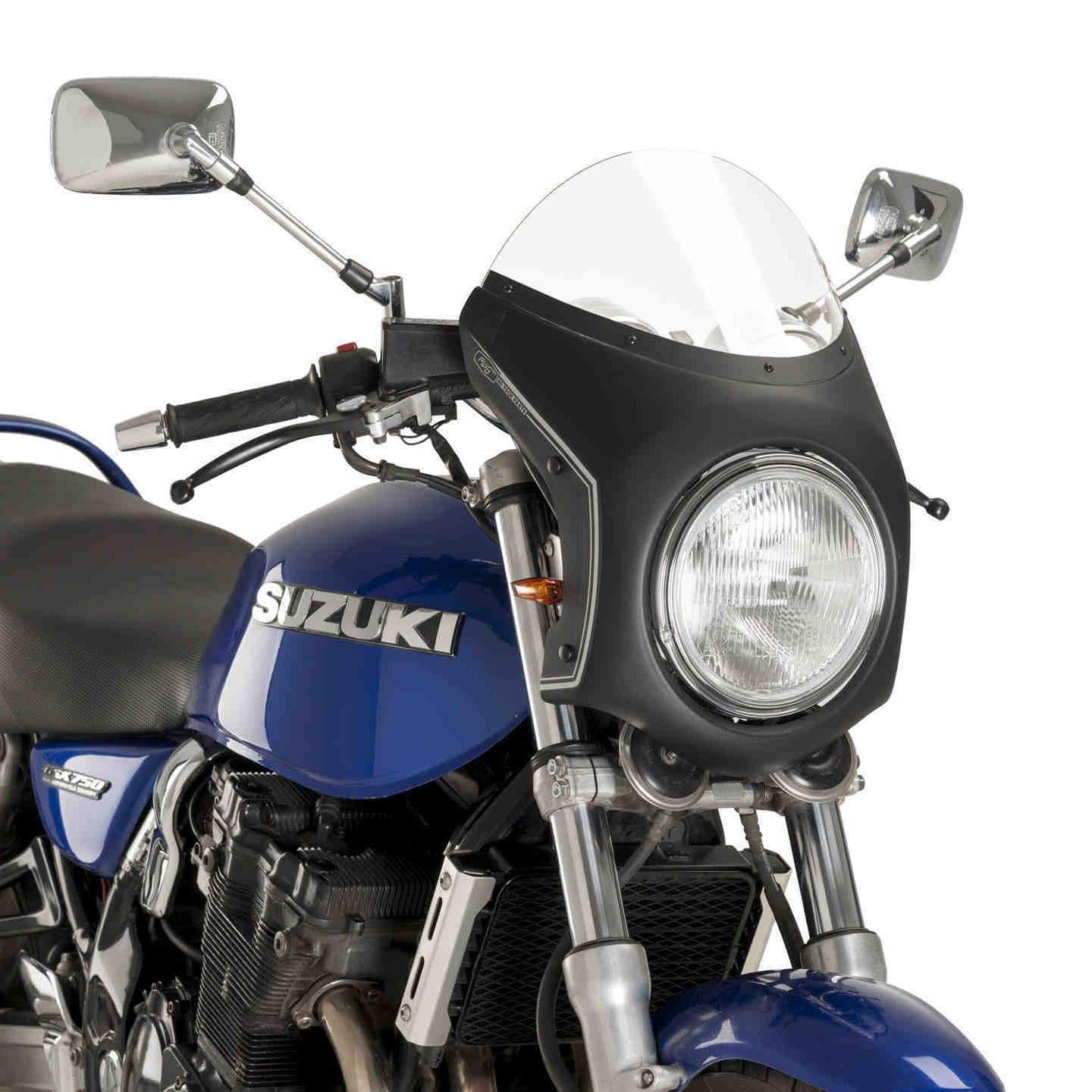 Puig Retrovision Semi Fairing | Black with Clear Screen | Triumph Speed Twin 900 2023>2024 -  Shop name