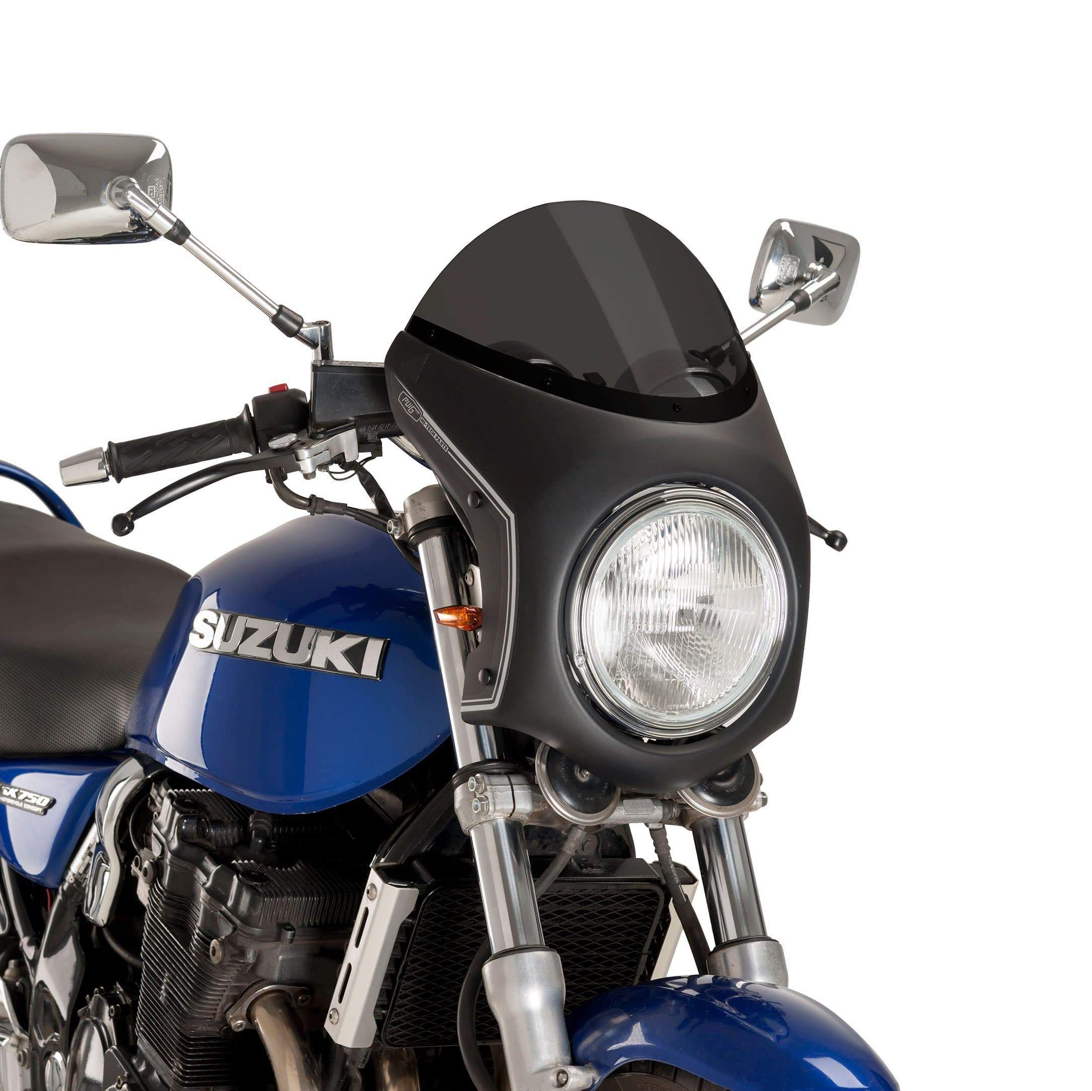 Puig Retrovision Semi Fairing | Black with Dark Smoke Screen | Triumph Speed Twin 900 2023>2024 -  Shop name