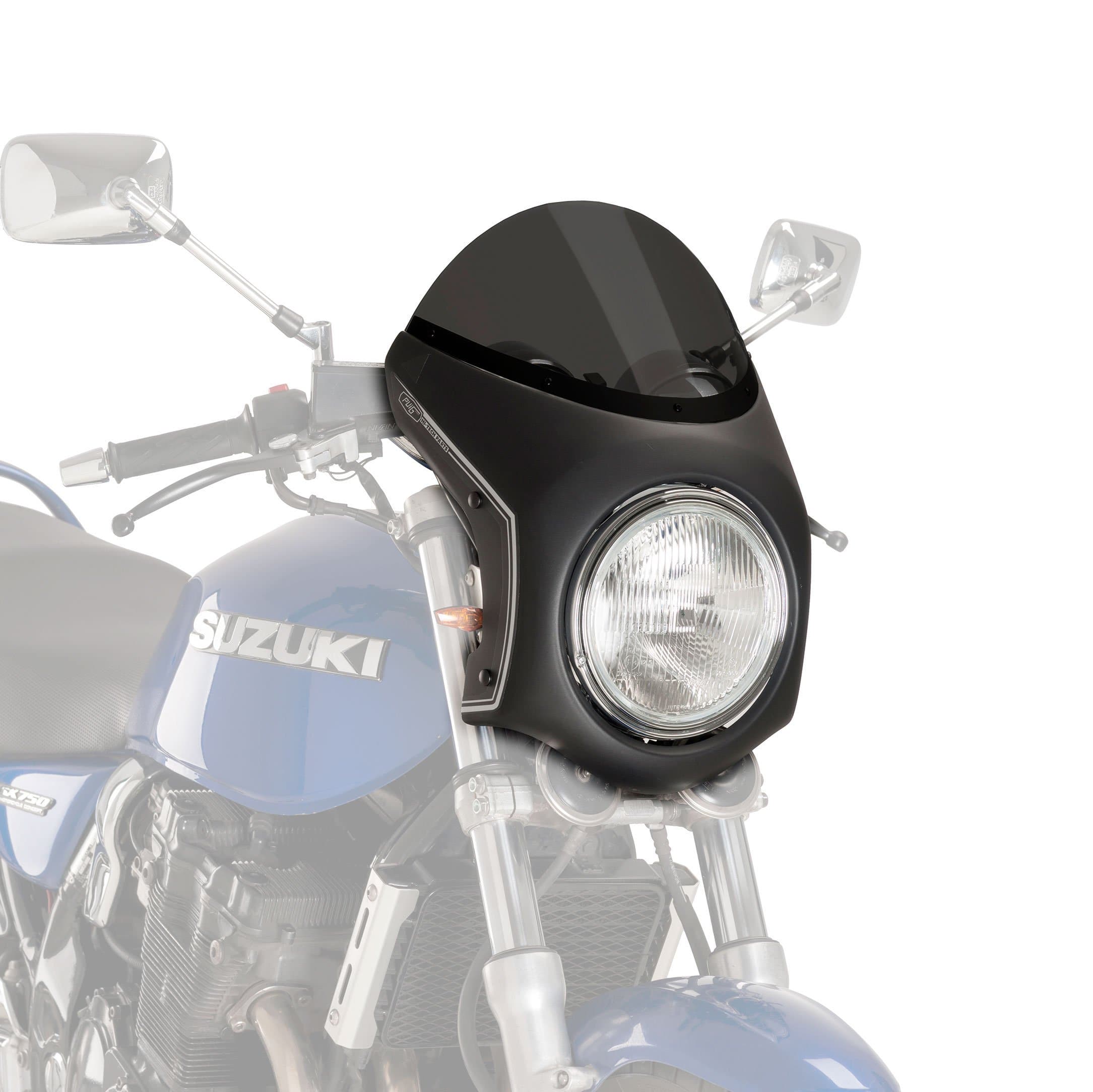 Puig Retrovision Semi Fairing | Black with Dark Smoke Screen | Triumph Speed Twin 900 2023>2024 -  Shop name