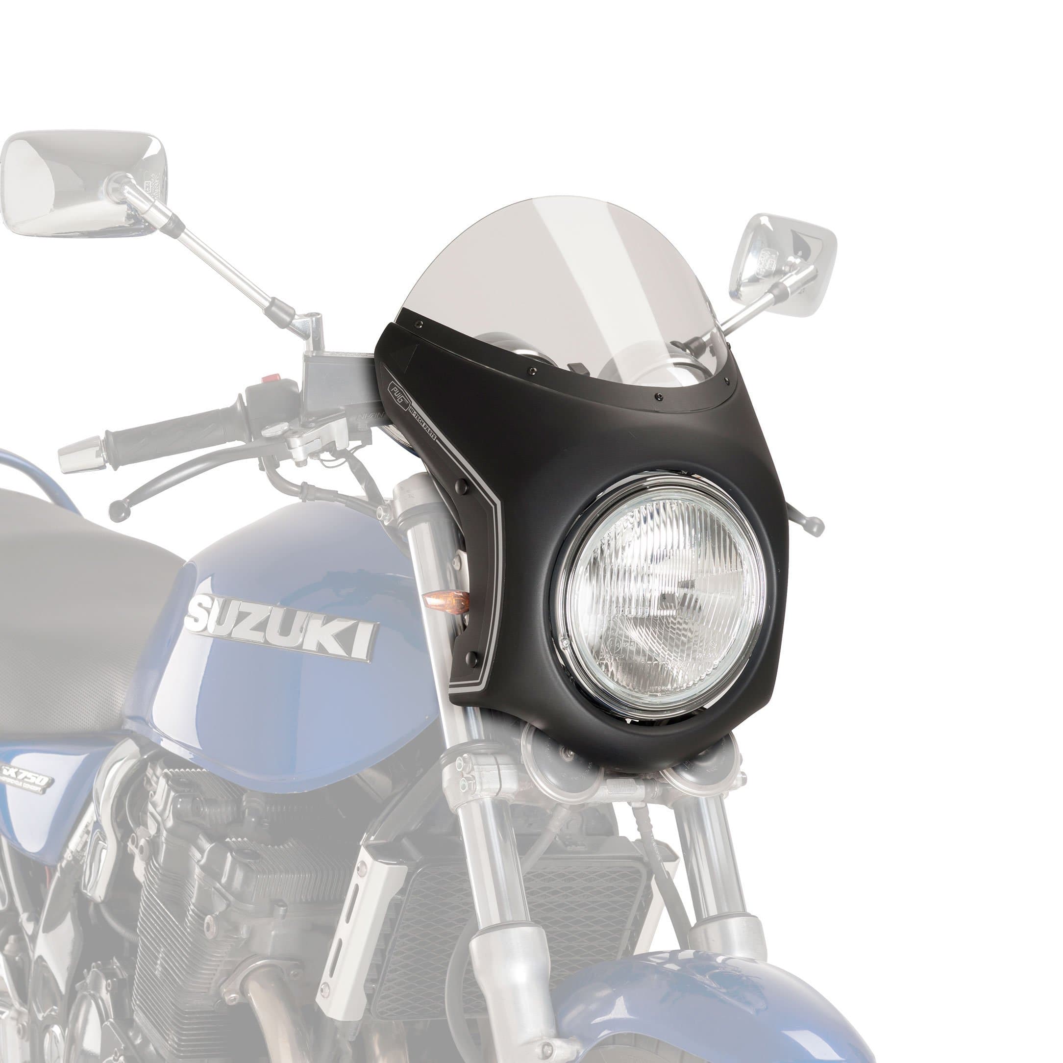 Puig Retrovision Semi Fairing | Black with Light Smoke Screen | Triumph Speed Twin 900 2023>2024 -  Shop name