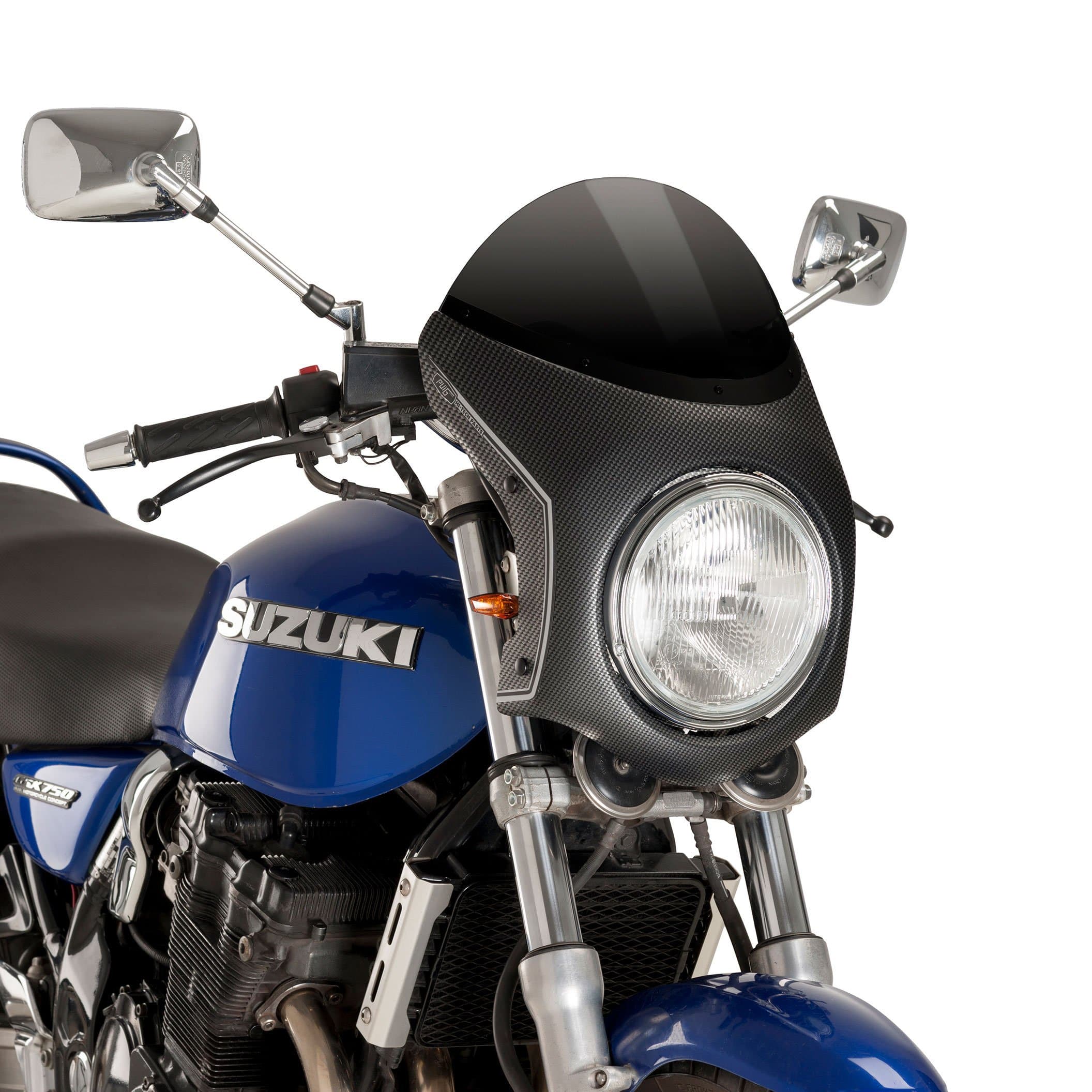 Puig Retrovision Semi Fairing | Carbon Look with Black Screen | Triumph Speed Twin 900 2023>2024 -  Shop name