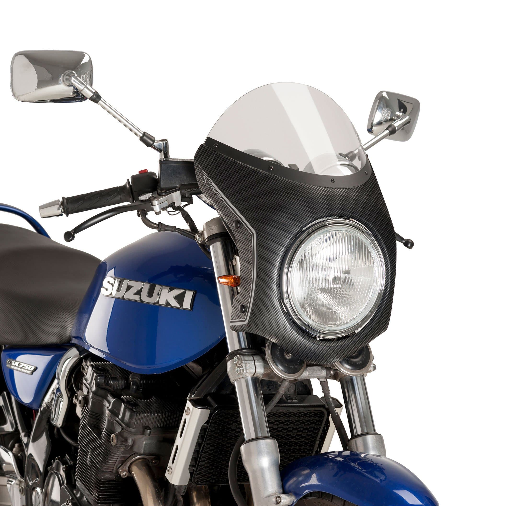 Puig Retrovision Semi Fairing | Carbon Look with Light Smoke Screen | Triumph Speed Twin 900 2023>2024 -  Shop name