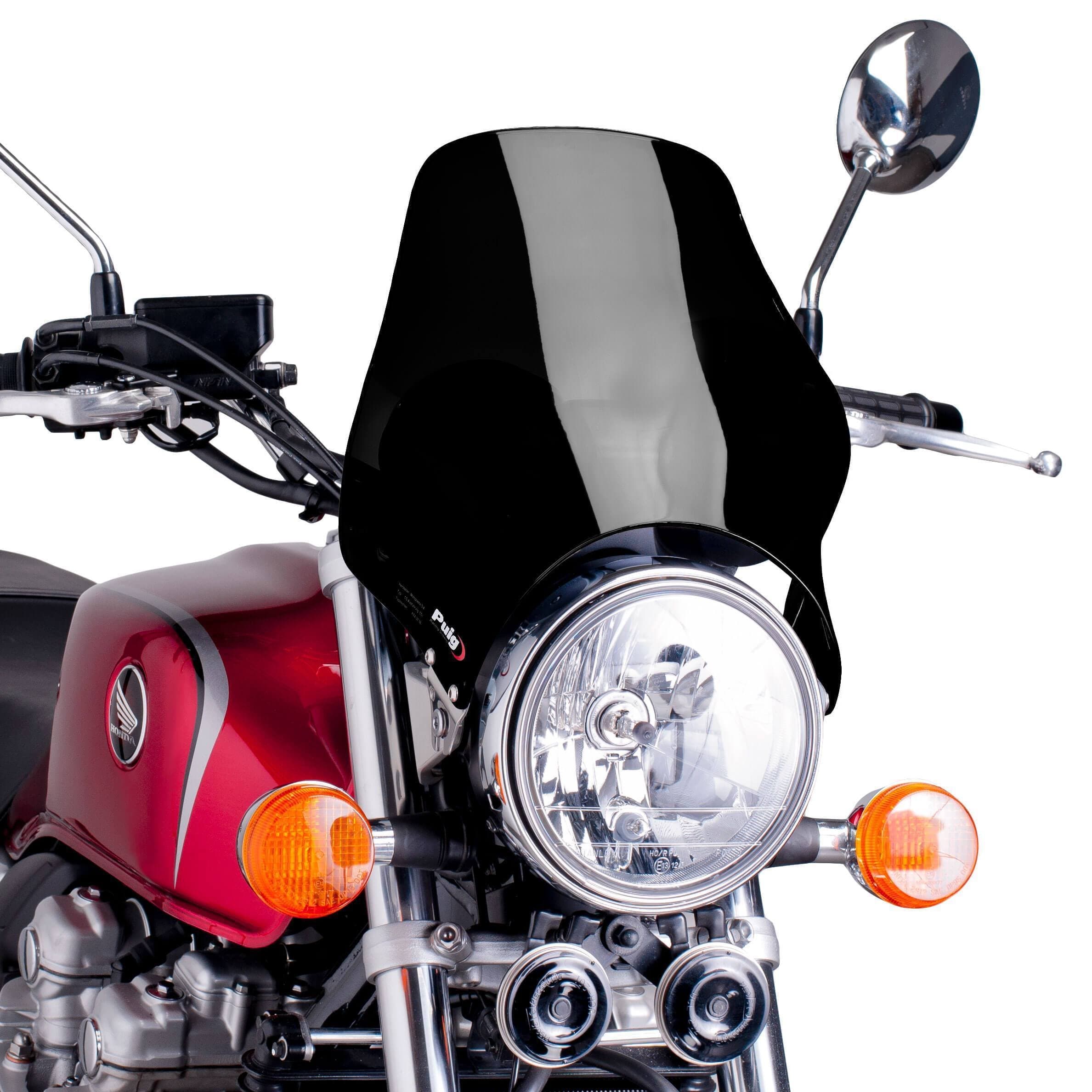 Puig Screen | Black (Opaque) | Yamaha SR 250 1996>2001-Screens-Pyramid Motorcycle Accessories