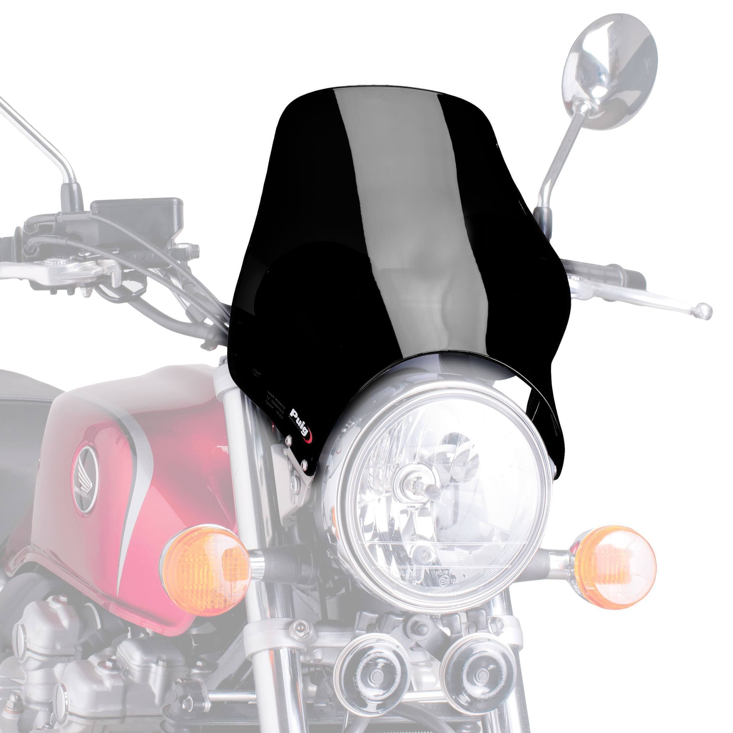 Puig Screen | Black (Opaque) | Yamaha SR 250 1996>2001-Screens-Pyramid Motorcycle Accessories