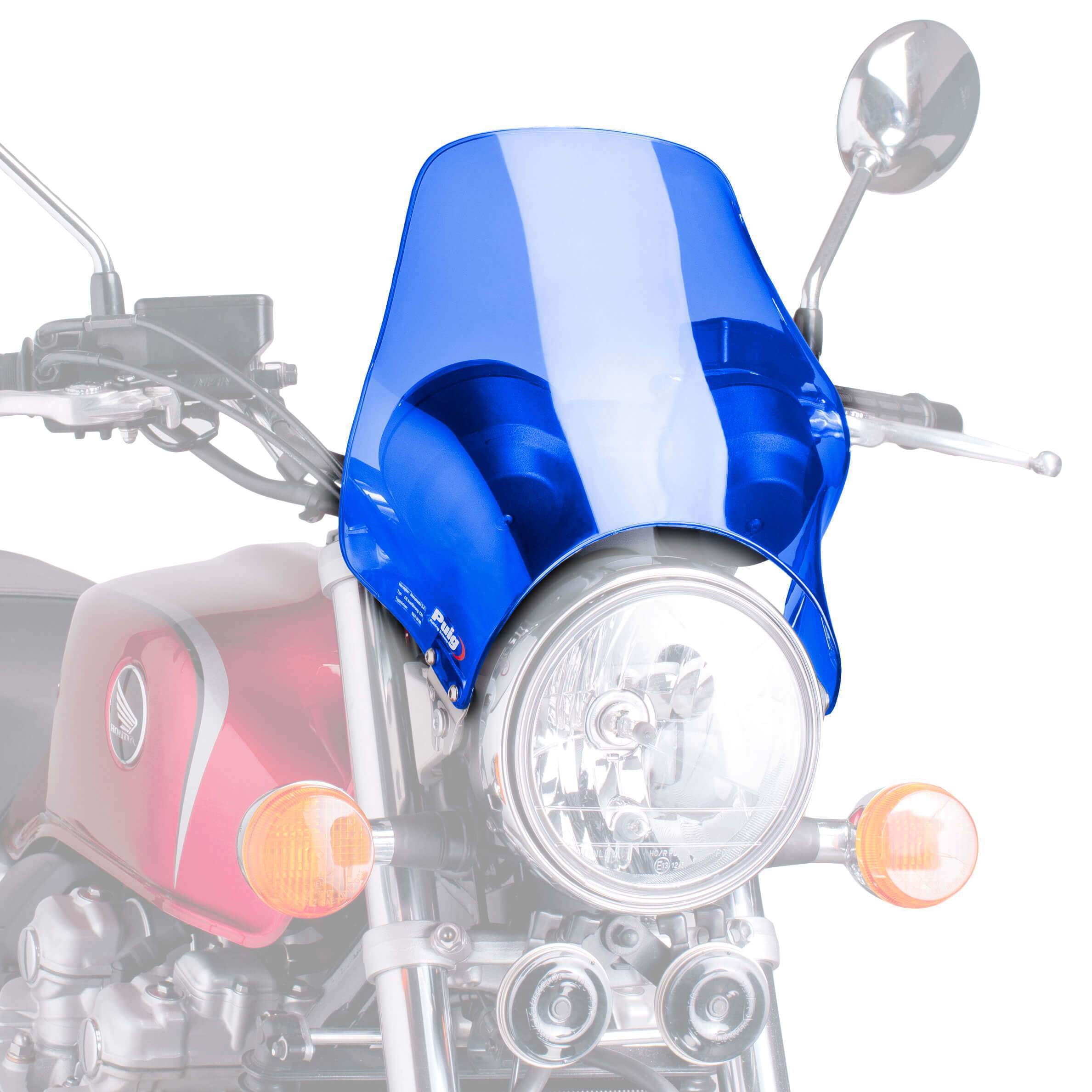 Puig Screen | Blue | Yamaha SR 400 2014>Current-M0869A-Screens-Pyramid Motorcycle Accessories