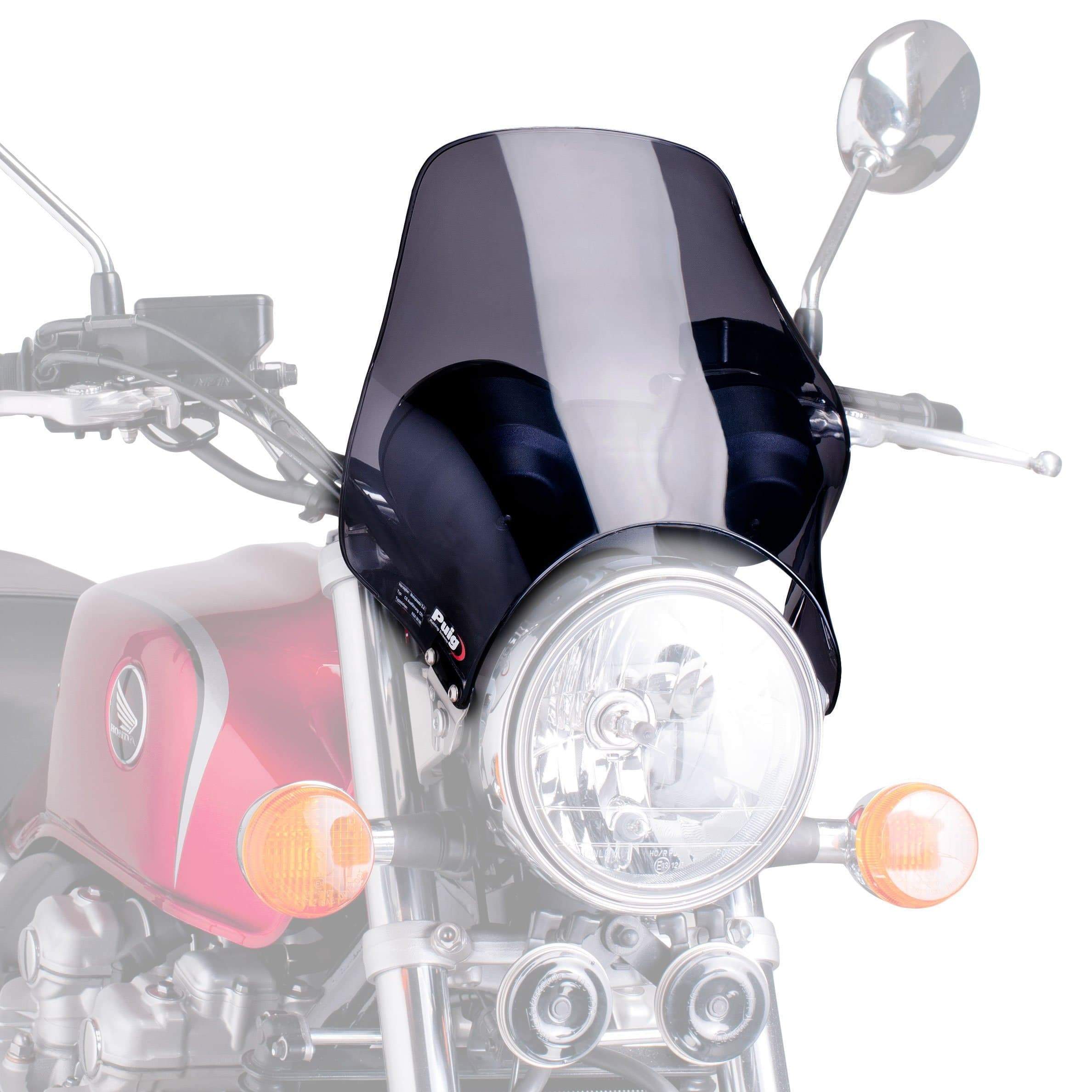Puig Screen | Dark Smoke | Yamaha YBR 125 2008>2016-Screens-Pyramid Motorcycle Accessories