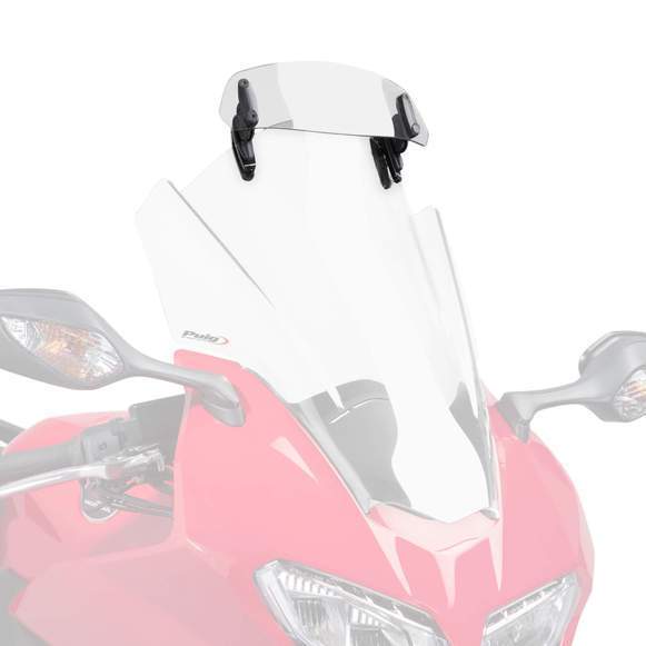 Puig Screen Deflector - Clip On (230x90mm) | Clear | Aprilia Caponord 1200 2013>2016-M6319W-Screen Deflectors-Pyramid Motorcycle Accessories