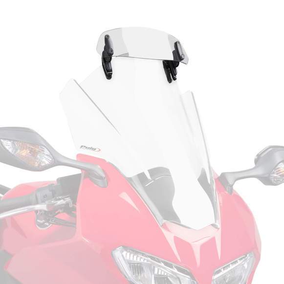 Puig Screen Deflector - Clip On (230x90mm) | Clear | Aprilia Tuono V4 1100 RR 2015>2020-M6319W-Screen Deflectors-Pyramid Motorcycle Accessories