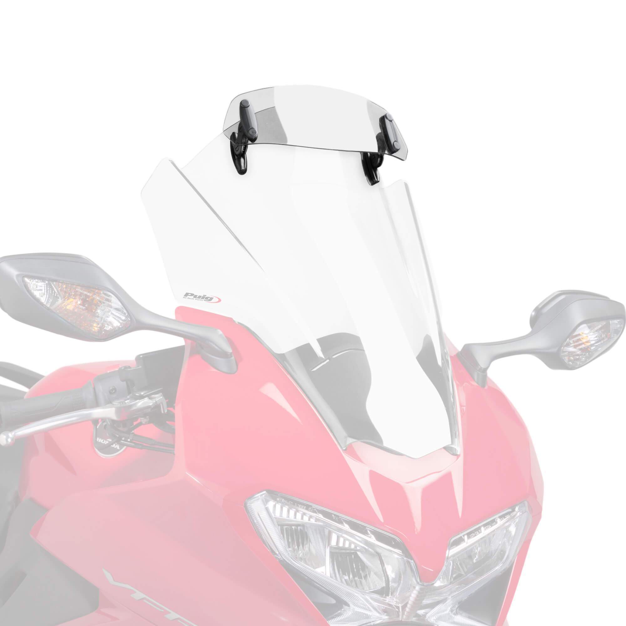 Puig Screen Deflector - Drill Fit (230x90mm) | Clear-Screen Deflectors-Pyramid Motorcycle Accessories