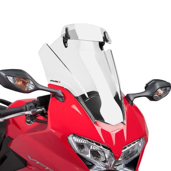 Puig Screen Deflector - Drill Fit (230x90mm) | Clear | Yamaha Tracer 900 2018>2020-M6007W-Screen Deflectors-Pyramid Motorcycle Accessories
