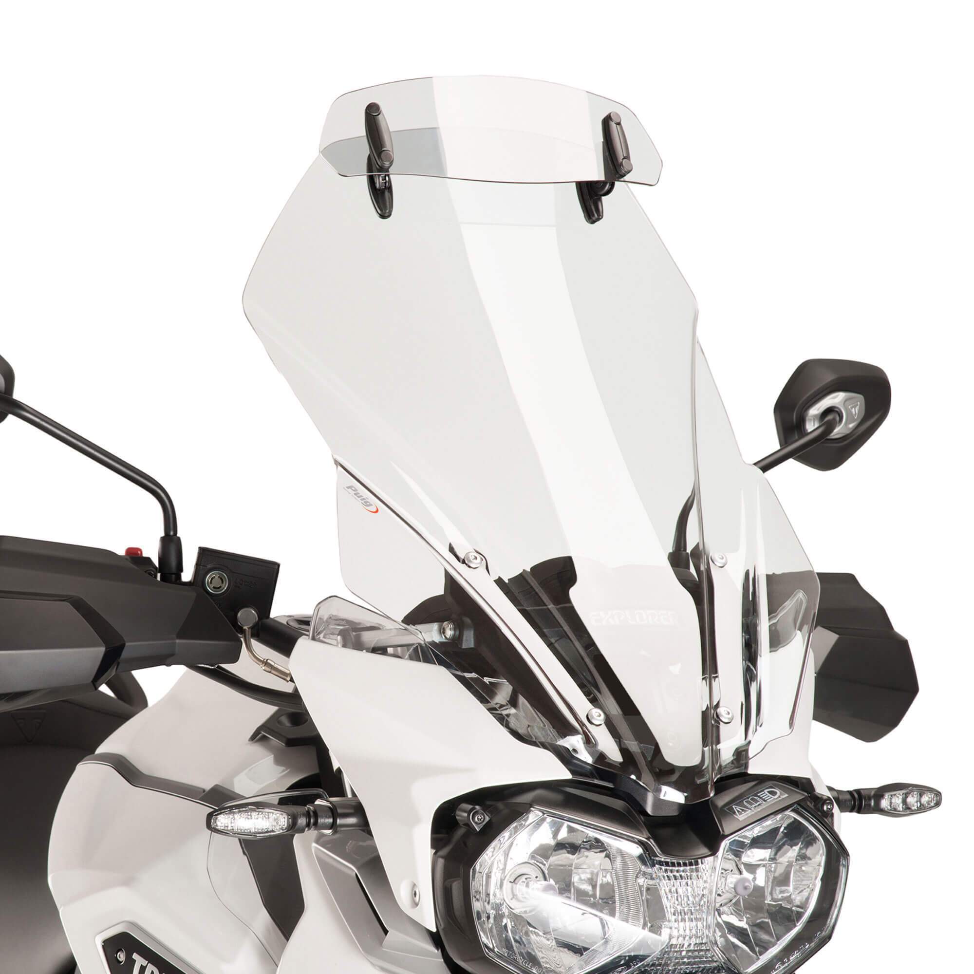 Puig Screen Deflector - Drill Fit (325x102mm) | Clear-M5853W-Screen Deflectors-Pyramid Motorcycle Accessories