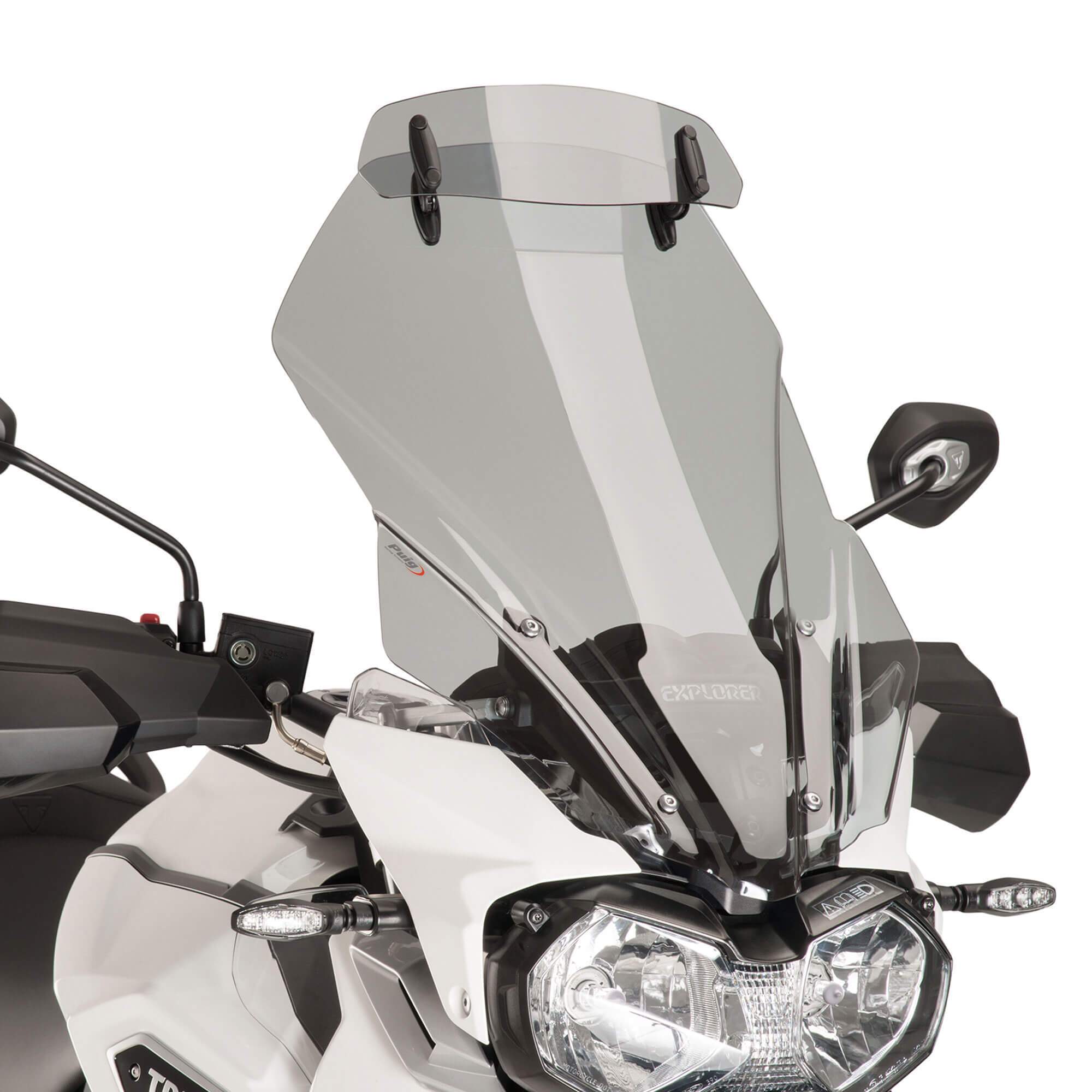 Puig Screen Deflector - Drill Fit (325x102mm) | Light Smoke-M5853H-Screen Deflectors-Pyramid Motorcycle Accessories