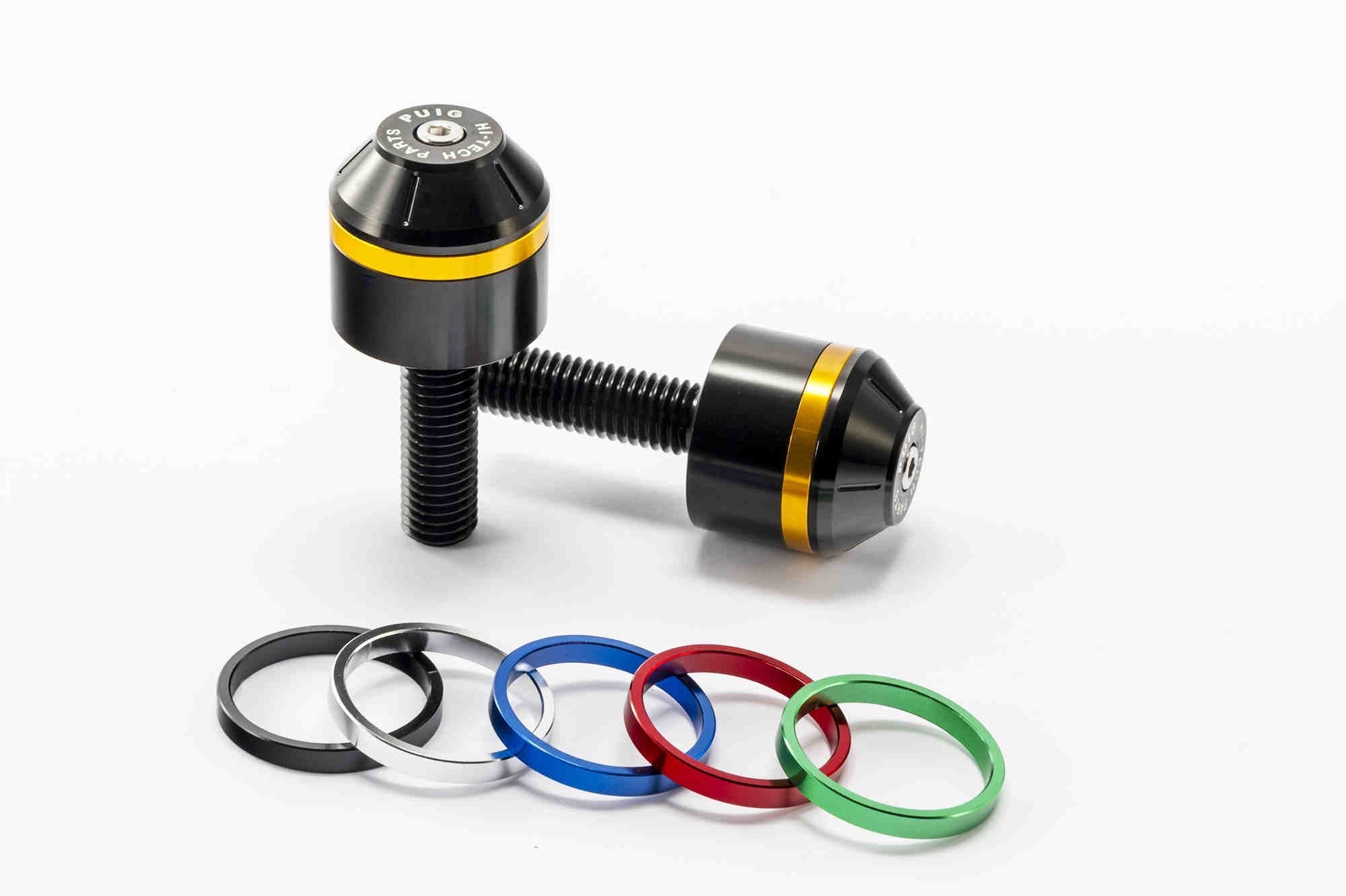Puig Short Bar Ends | Black w/ Coloured Rings | BMW S 1000 R 2021>Current -  Shop name