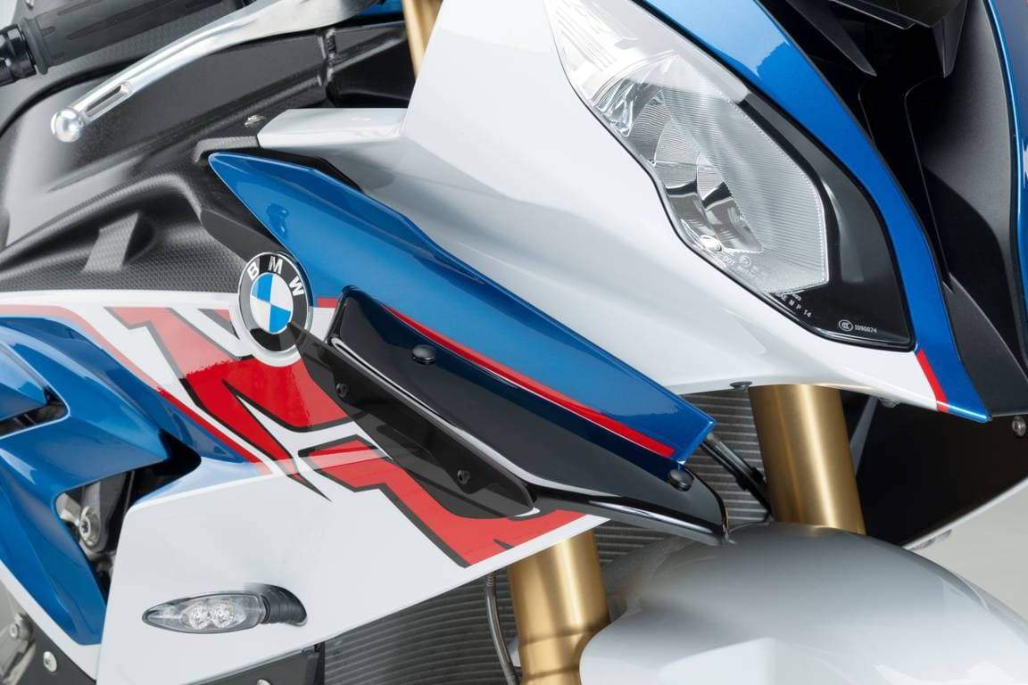 Puig Side Downforce Spoilers | Black/Black | BMW S 1000 RR 2015>2018-Side Spoilers-Pyramid Motorcycle Accessories