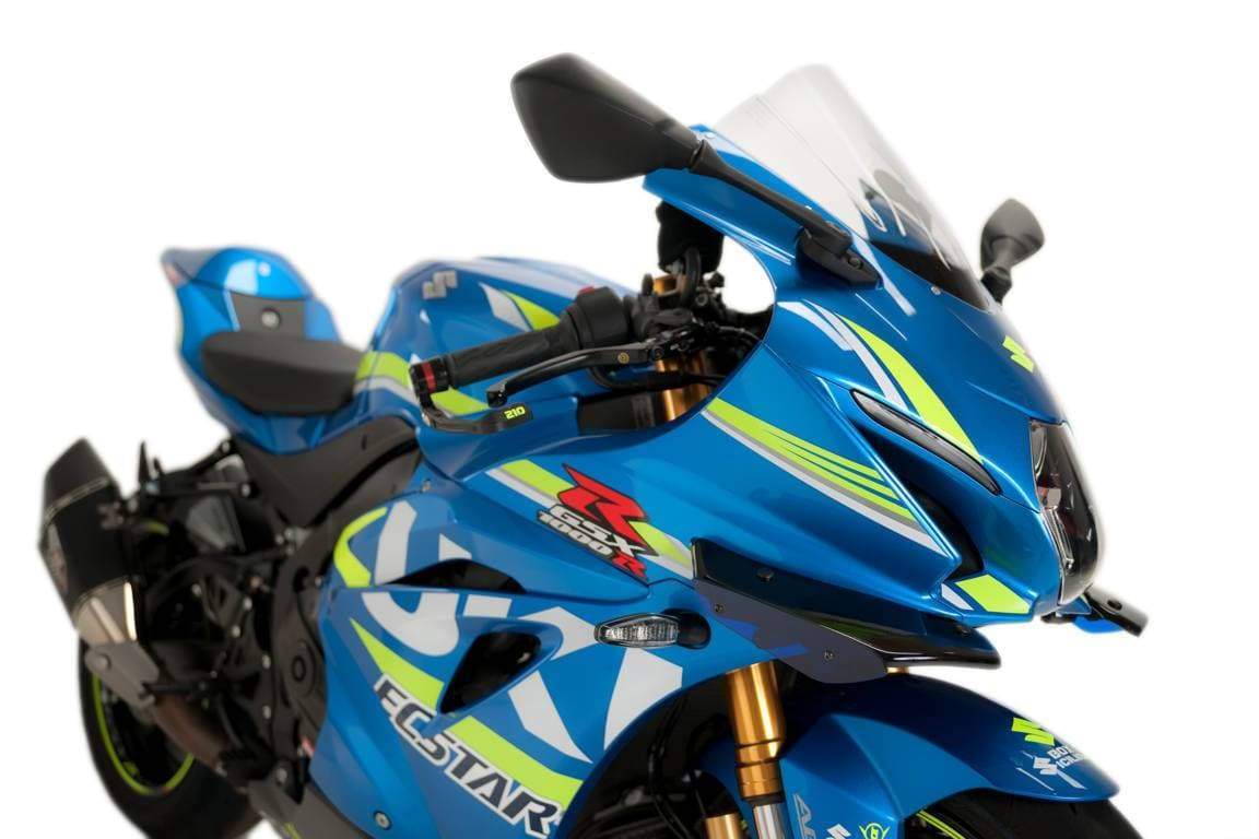 Puig Side Downforce Spoilers | Black/Blue | Suzuki GSX-R1000 2017>Current-M9738A-Side Spoilers-Pyramid Motorcycle Accessories