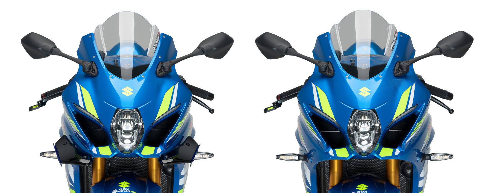 Puig Side Downforce Spoilers | Black/Red | Suzuki GSX-R1000 2017>Current-M9738R-Side Spoilers-Pyramid Motorcycle Accessories